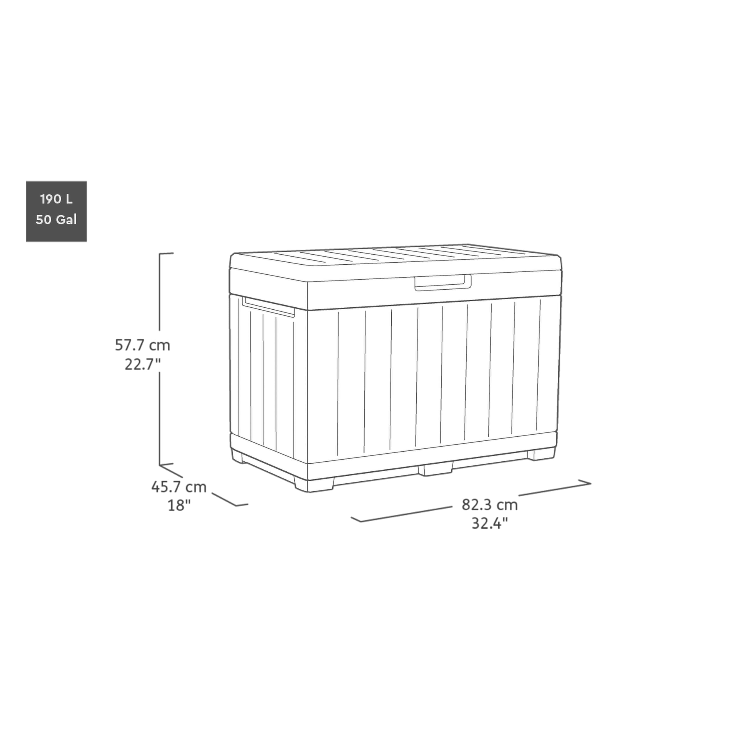 Keter Gartentruhe KENTWOOD 190L Decocoat – Wetterfeste Gartenbox in Rosenholzoptik mit Sitzfunktion – UV-beständige Aufbewahrungsbox, abschließbar, für Innen- & Außenbereich
