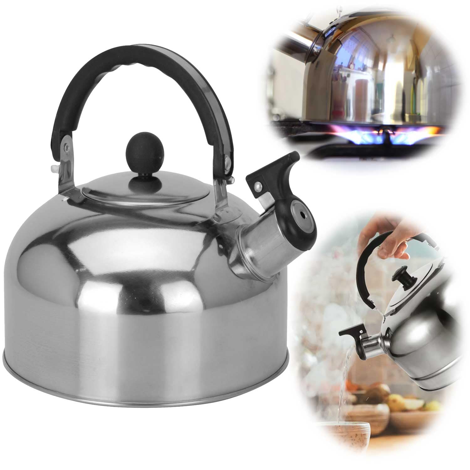 1L Camping Flötenkessel Edelstahl - Tragbarer Wasserkocher