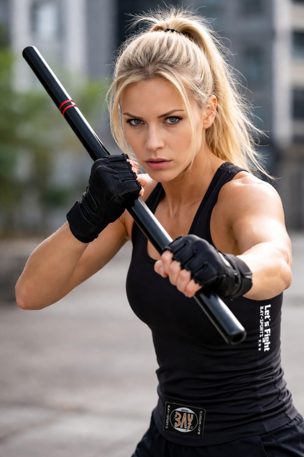 BAY Escrima- Stock 65 cm massiv Holz Eiche schwarz Kampfstock Stick Budo Arnis Kali Stöcke Philippine Filipino Martial Arts, Krav MAGA, Eskrima, Kampfsport