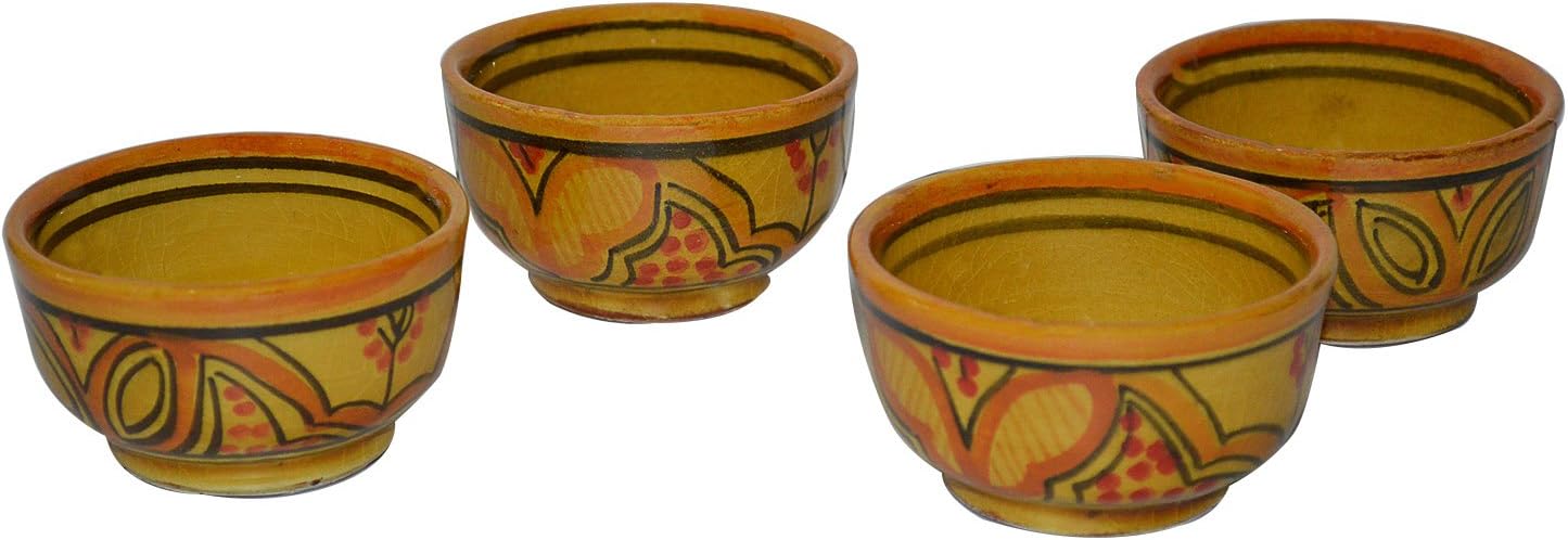 Moroccan Handmade Serving Bowl Set of 4 Small Dipping Sauce Butter Olive Oil