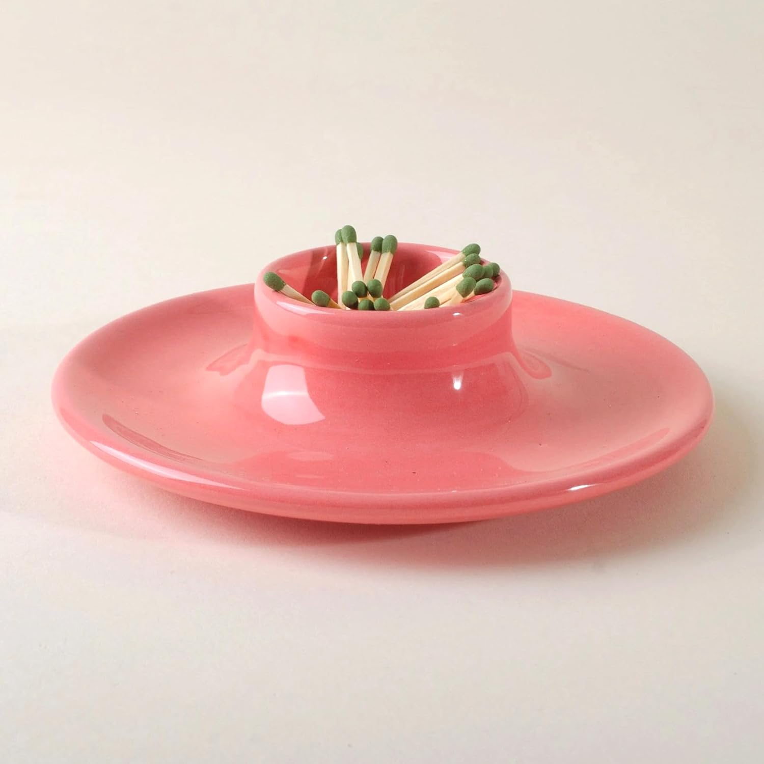NOVICA Artisan Handmade Ceramic Salt Rimmer Multiuse Colorful Summer from Morocco Pink Tableware Barware 'Fiesta Time'