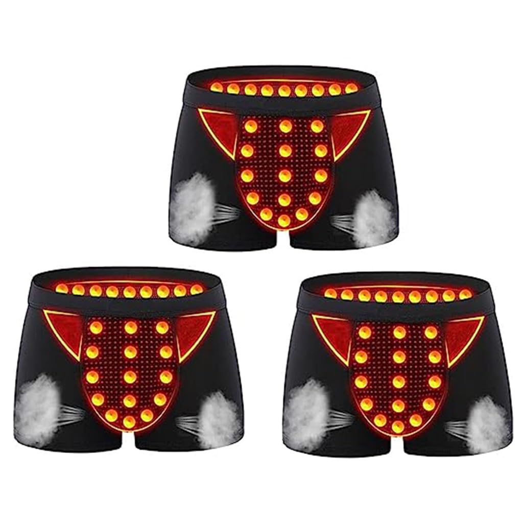 Cuidado de la salud boxer briefs hombres u bolsa convexa ropa interior magnética negra pack de 3