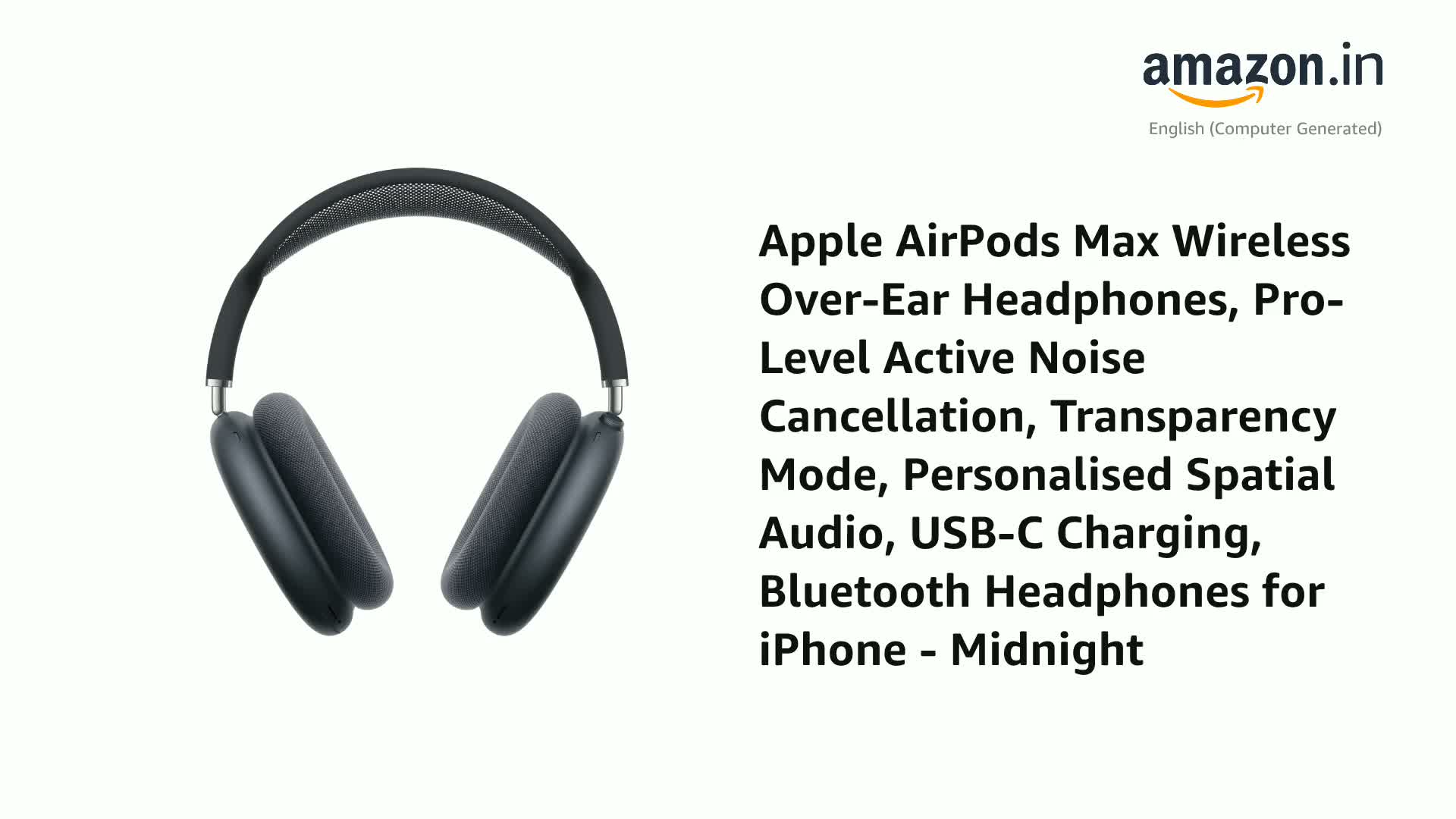 Apple AirPods Max Wireless Over-Ear Headphones, Pro-Level Active