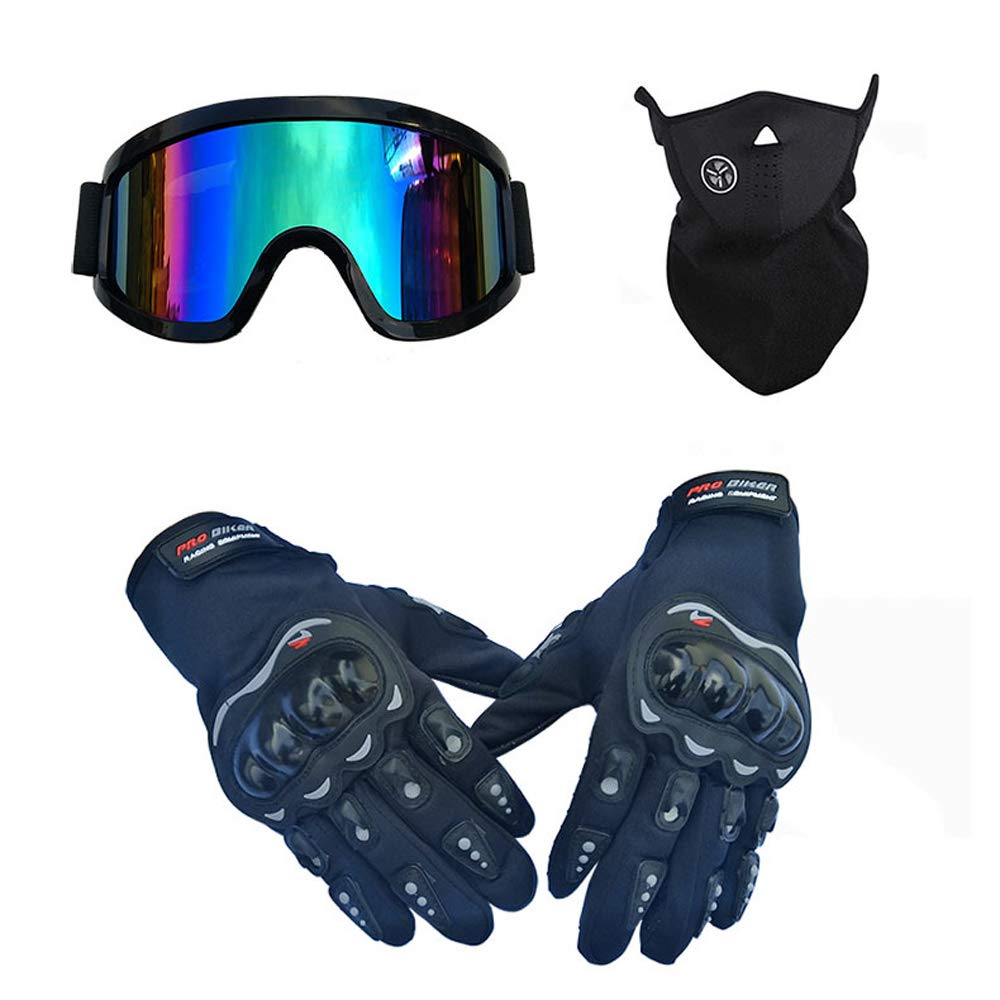 Casque Moto Cross Enfant UIGJIOG Certifié DOT - Avec Lunettes, Gants Et 4 Tailles De Doublure
