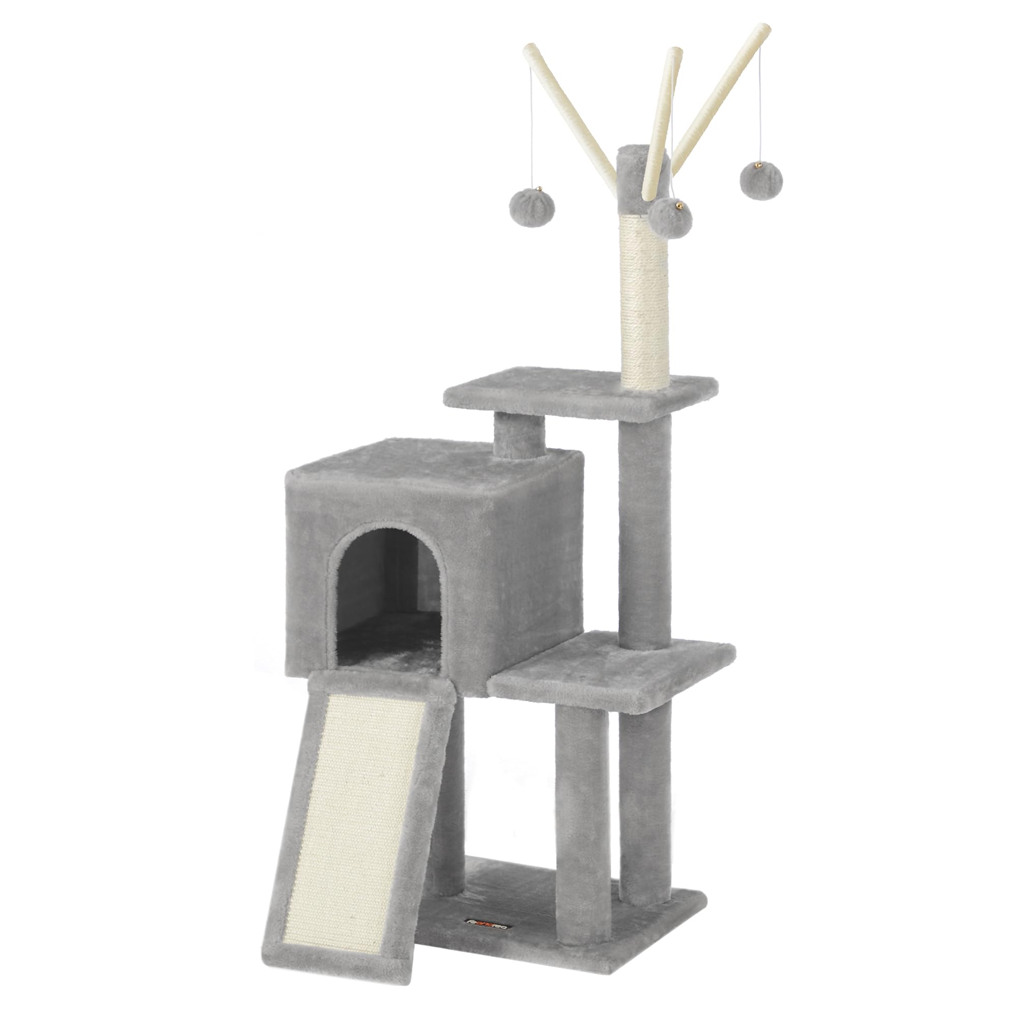 FEANDREA Cat Tree, Cat Tower for Indoor Cats, Kittens, Light Grey PCT143W01