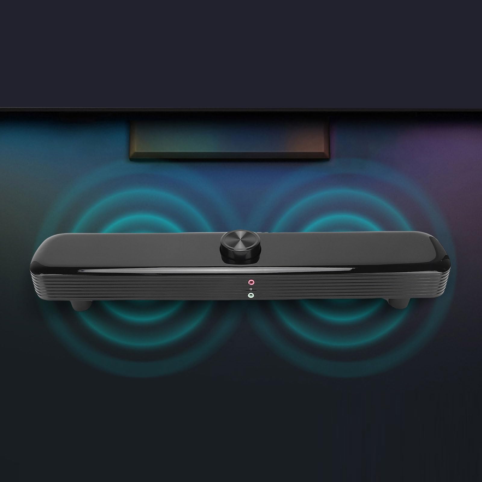 Altoparlanti per Computer per PC Desktop, Altoparlante per Computer Portatile USB con Audio Stereo 3D con Luce LED Respiratoria, Microfono, Soundbar per Ufficio, Casa e Giochi