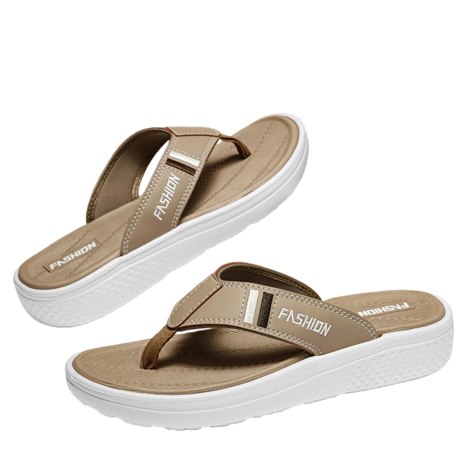 Gyios Flip Flops Men’s Fashion Platform Thick Sole Non Slip Soft Insole Summer Beach Resort Outdoor Casual Thong Sandals-d-43