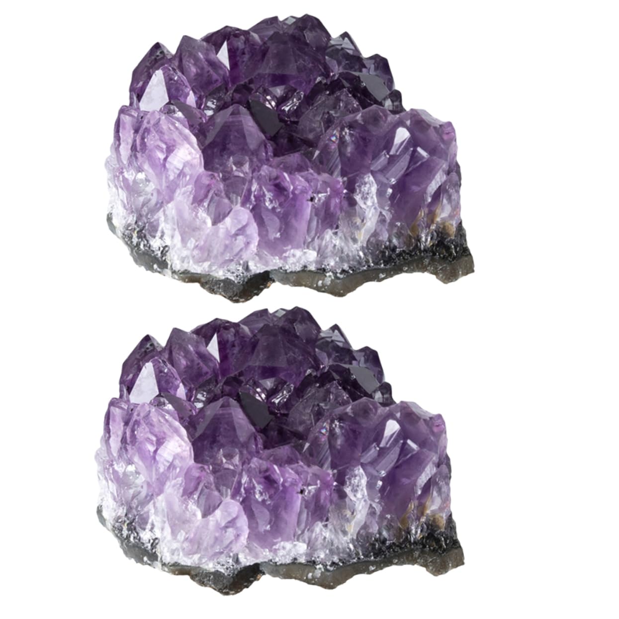 4 Sätze Amethyst Schmuckzubehör Kristalle Unregelmäßiger Edelstein Ornament Cluster Dekoration Natürlicher Amethyst Bergkristall Bastelmaterial Quarzkristall 2 Stück * 4