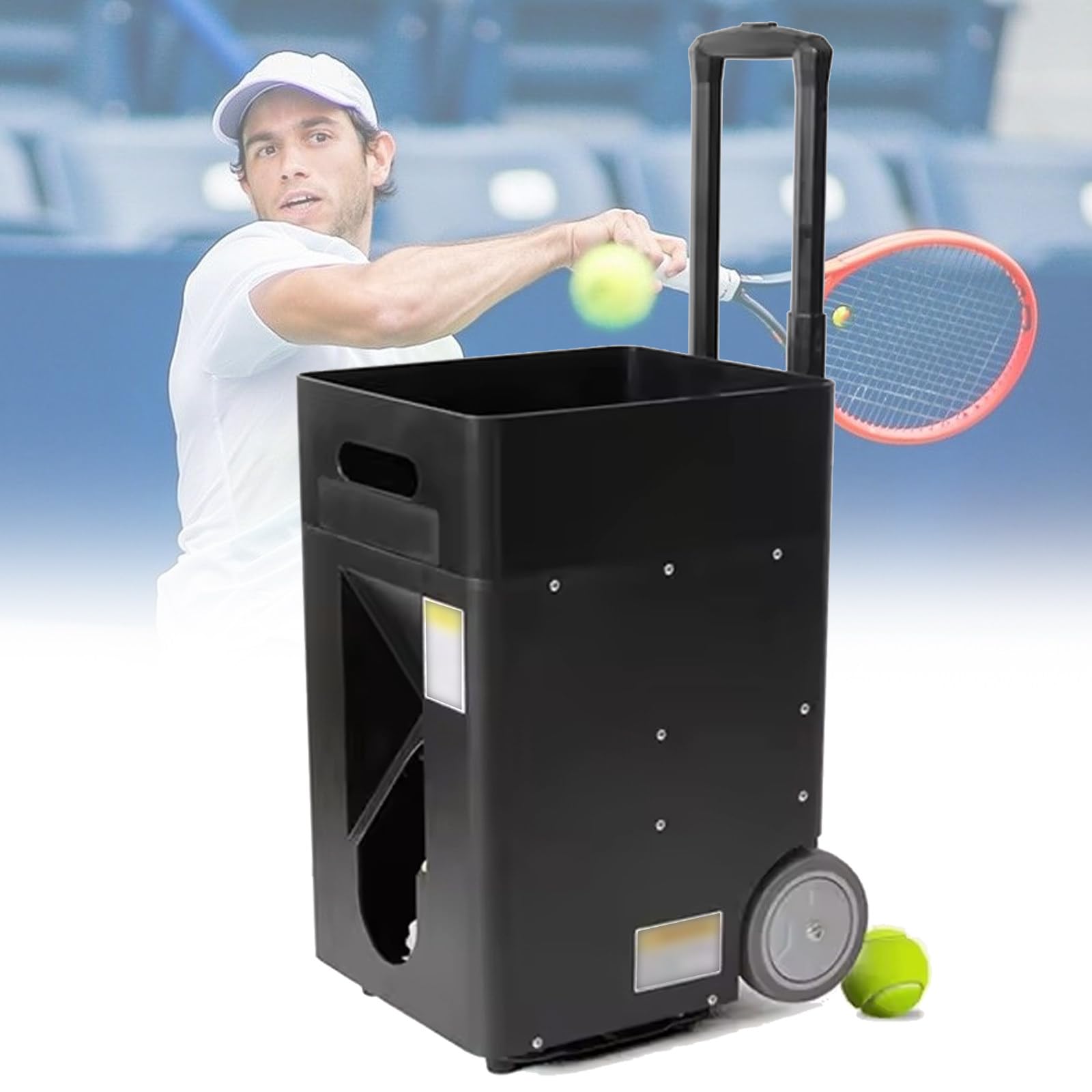 MáQuina AutomáTica para Lanzar Pelotas De Tenis, Lanzador De Tenis PortáTil, Equipo De PráCtica De Tenis, MúLtiples Modos De Servicio, BateríA ExtraíBle Incorporada