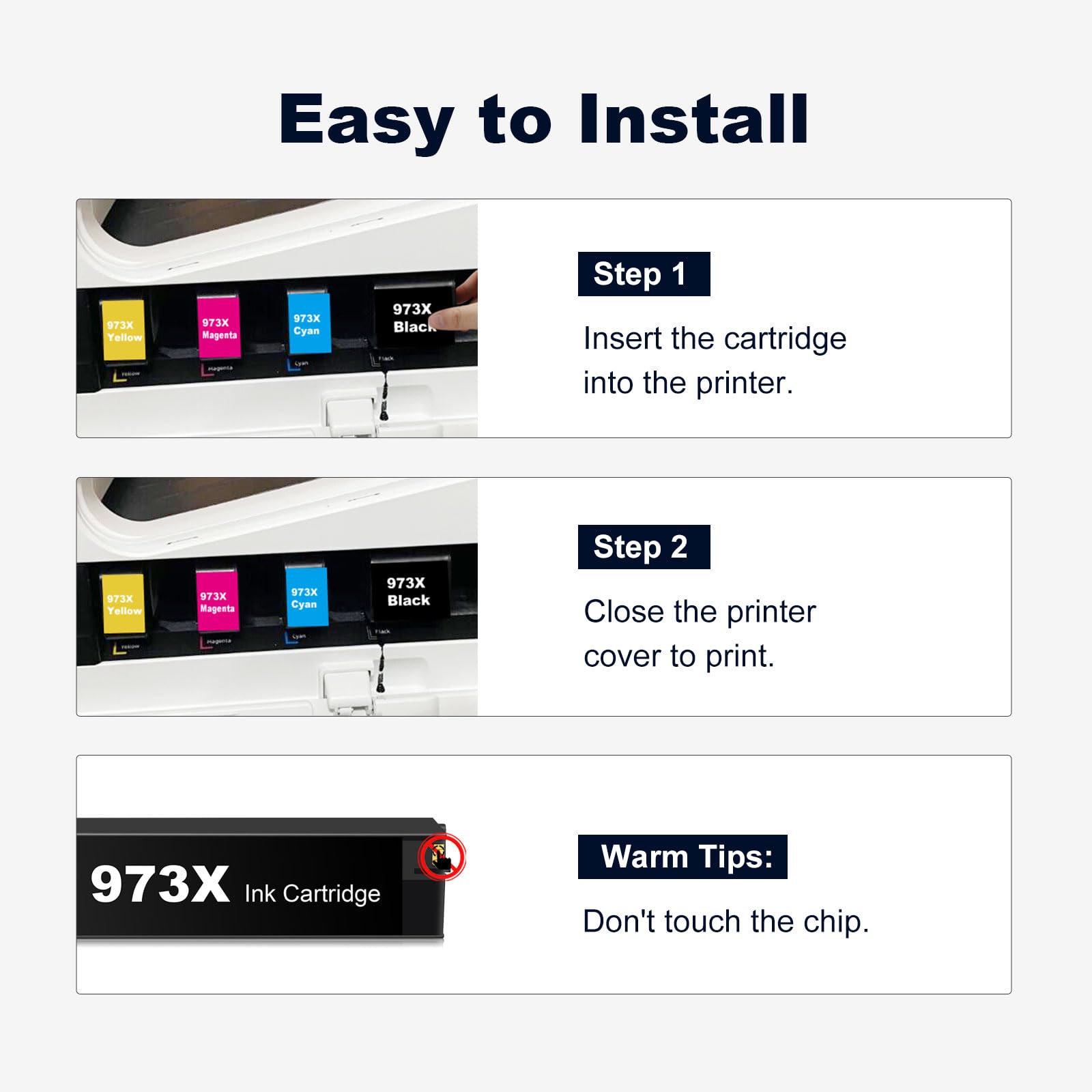 973X Cartouches d’Encre compatibles avec HP PageWide Pro 452 477, Lot de 4