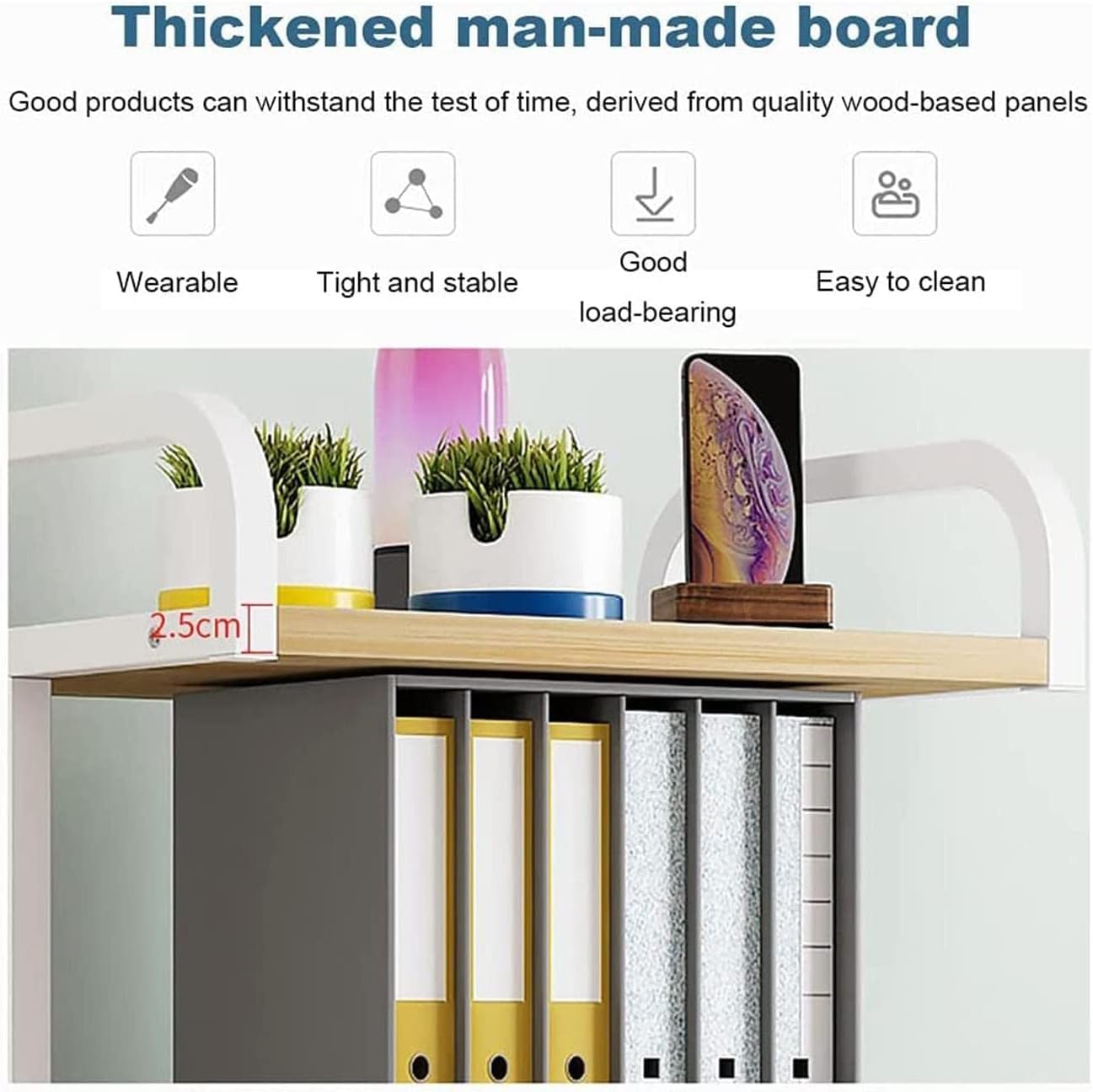 Supporto Stampante Scaffale per Stampante Mobile con Supporto per A 3 Livelli 4 Ruote E Ripiano Carrello per Moderno per L'home Office per Ufficio