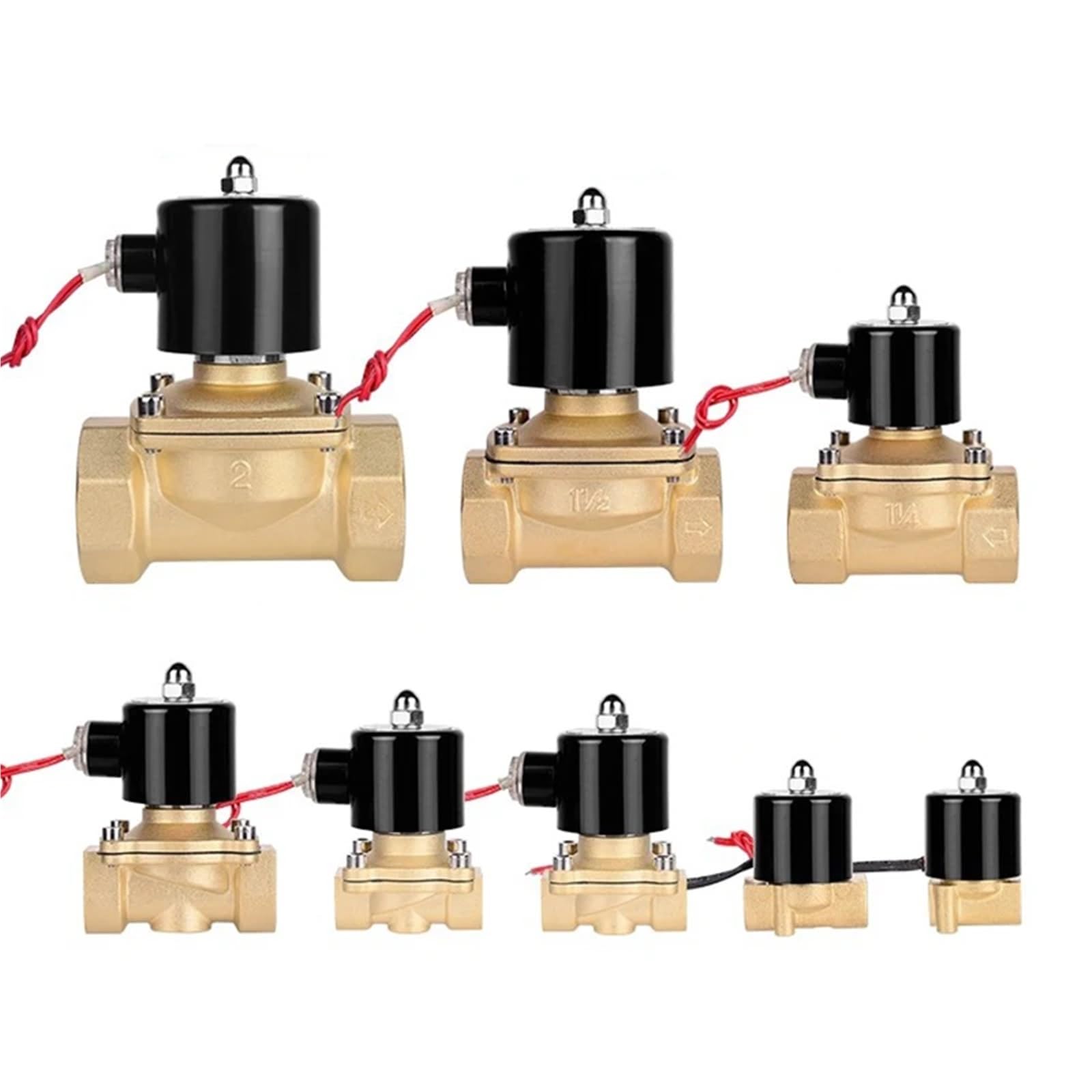 Uyqukggpsn 1/2 Normally Closed Electric Solenoid Valve Brass " 3/4" " 2" Dn5 Dn20 Dn25(",Epdm-Seal_0vac)