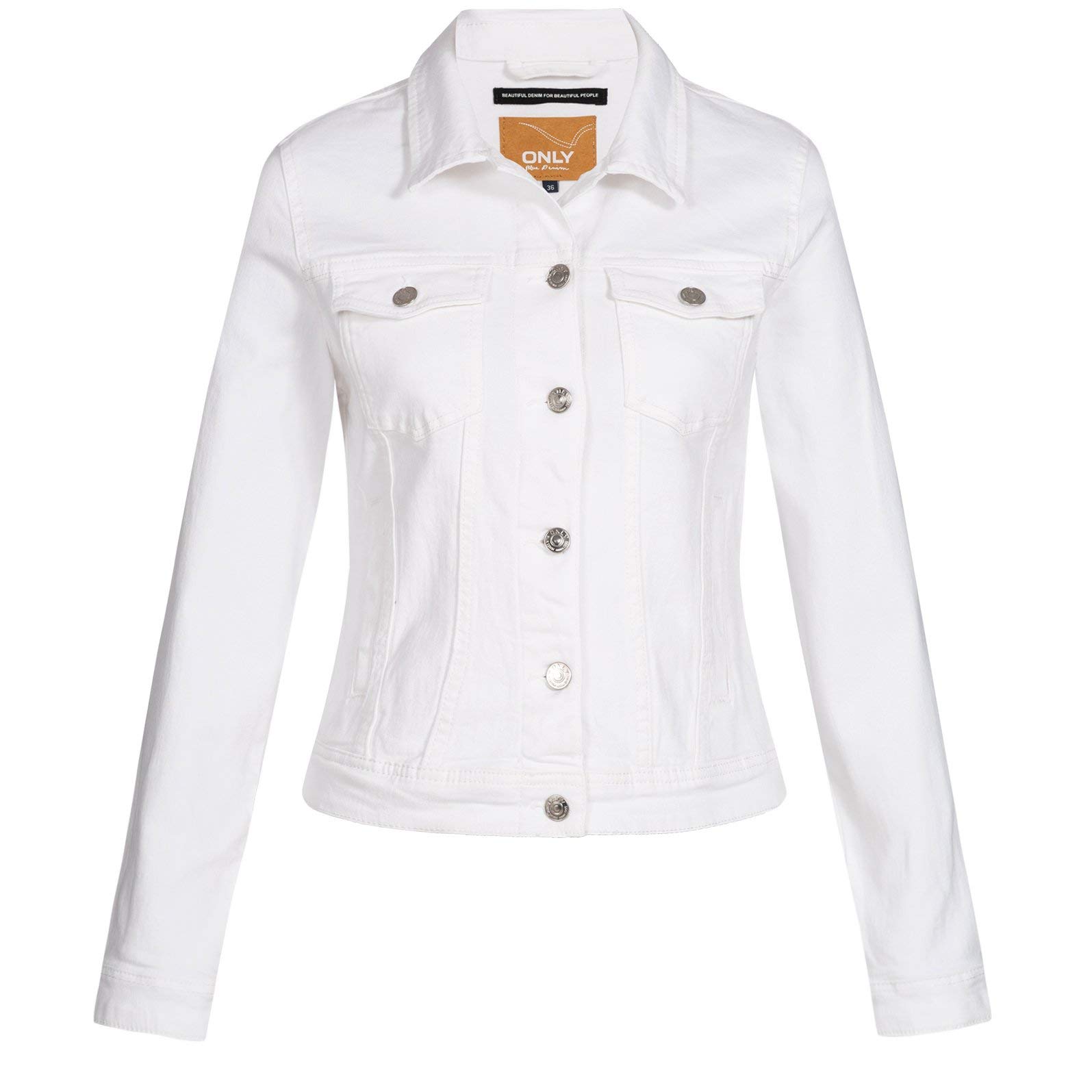ONLY Damen ONLTIA Life DNM Jacket BB MB BEX02 15170682, Weiß ,36