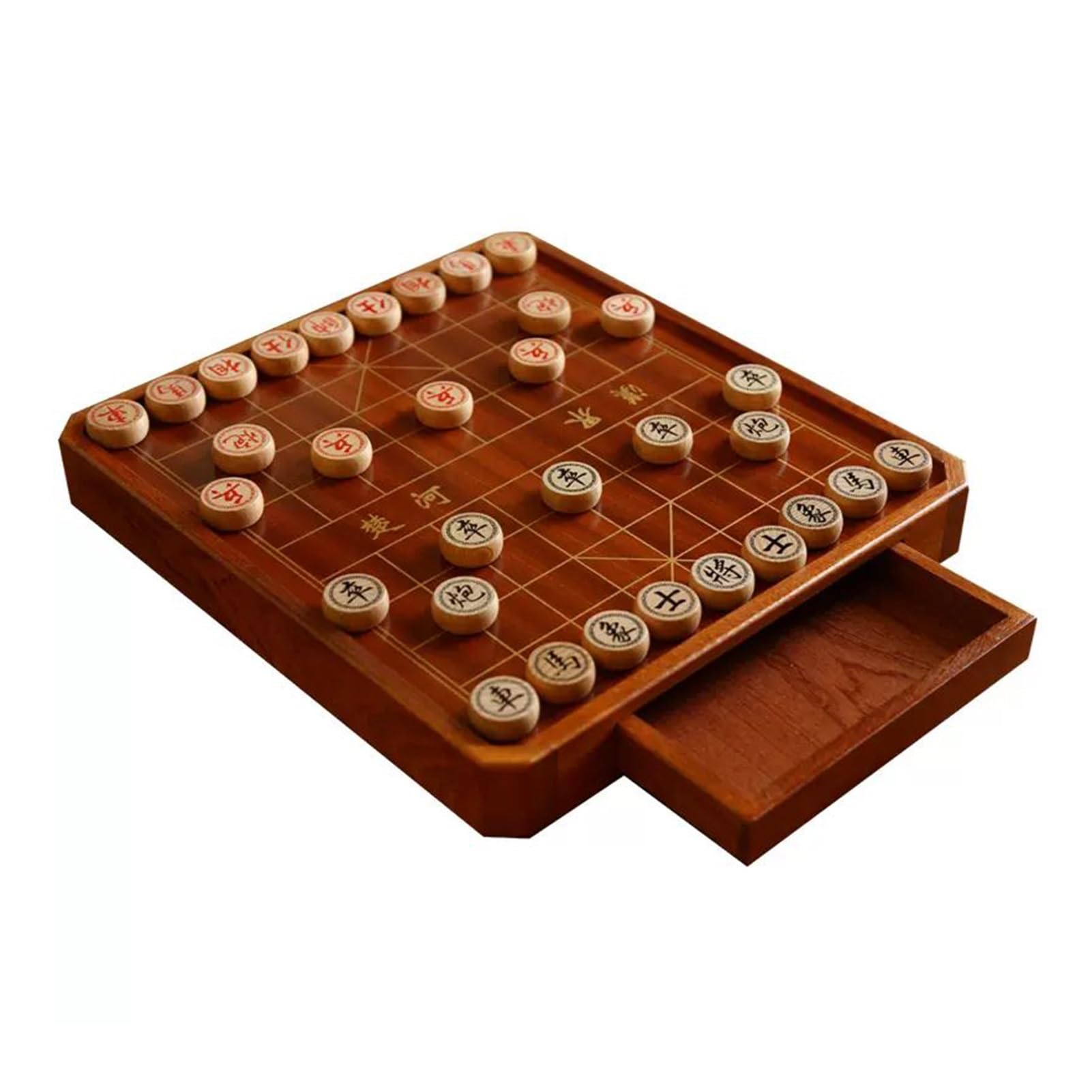 Jeu d'échecs et de Dames Chinois avec tiroir de Rangement, Xiangqi magnétique Portable 2 en 1, Jeux d'échecs et de Dames, Jeux de société, Jeux de stratégie, Jeu de Voyage(Size:11.8 x 10.6 x 1.6in)