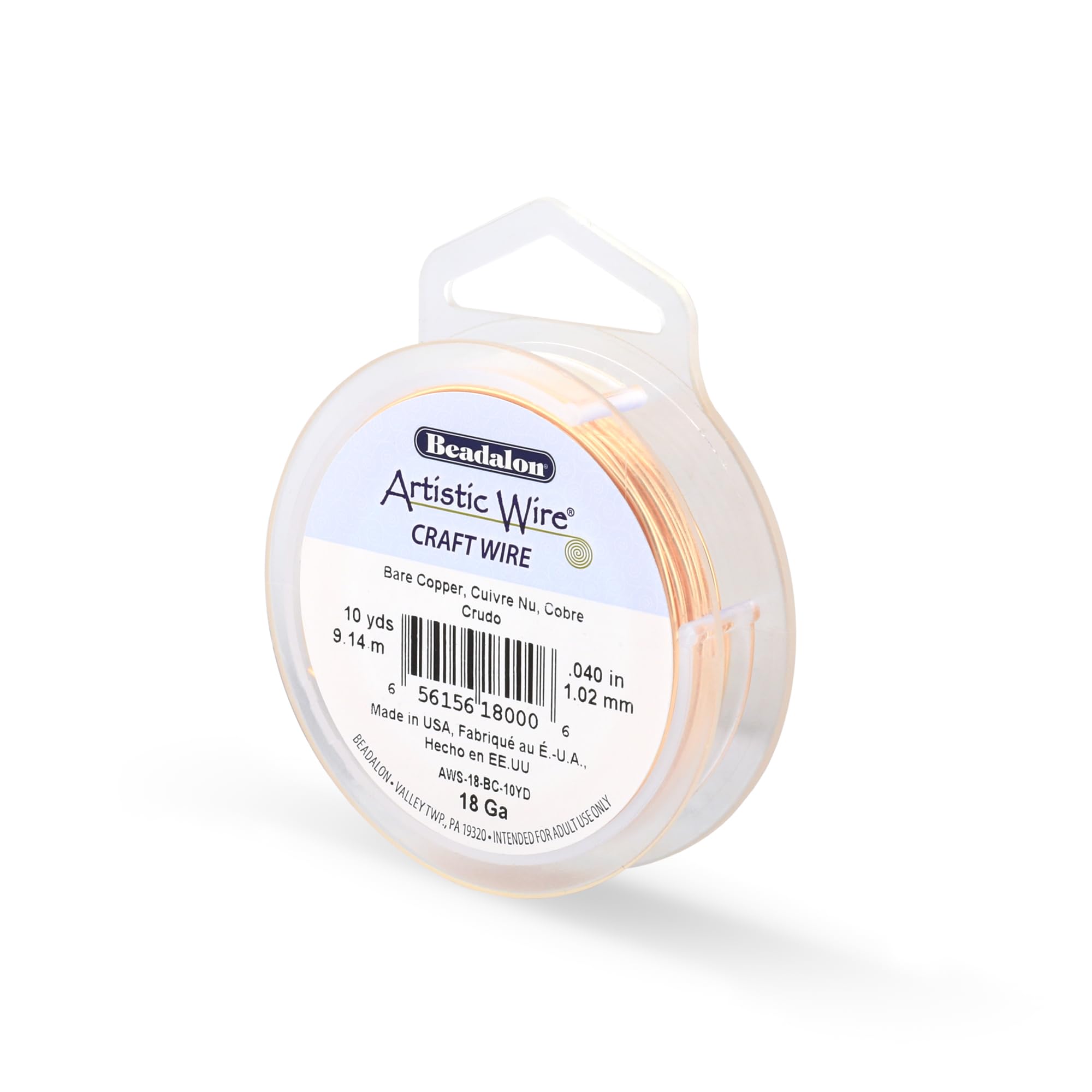Artistic Wire 1.0 mm Bare Copper Craft Wire, 18 Gauge / 1 mm, 10 yd / 9.1 m