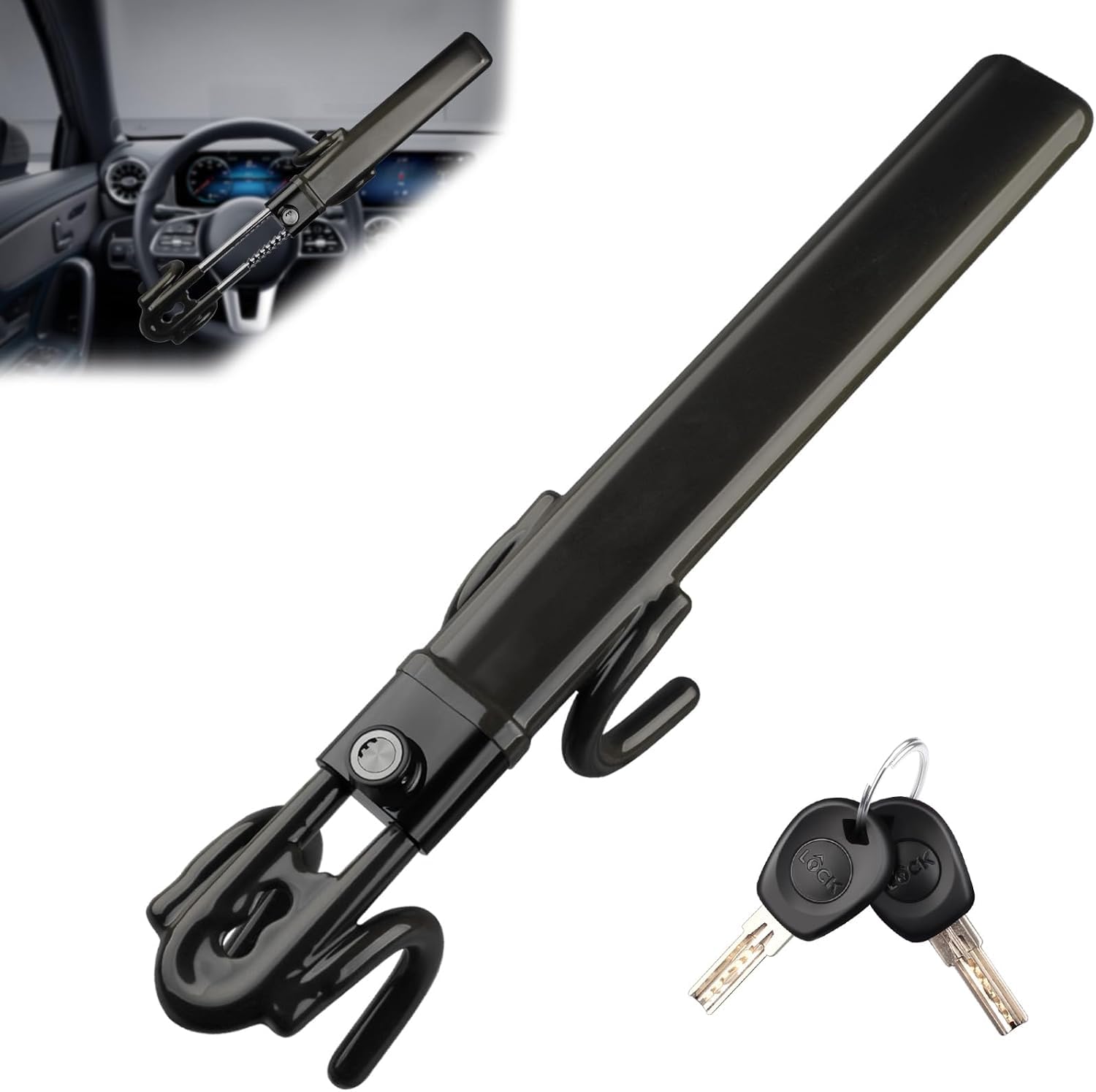 Gdmsoqplnv Black Anti Theft Steering Lock Device For Genesis Gv70 Ev 2023-2024,Car Steering Wheel Locks Universal Seat Belt Lock,
