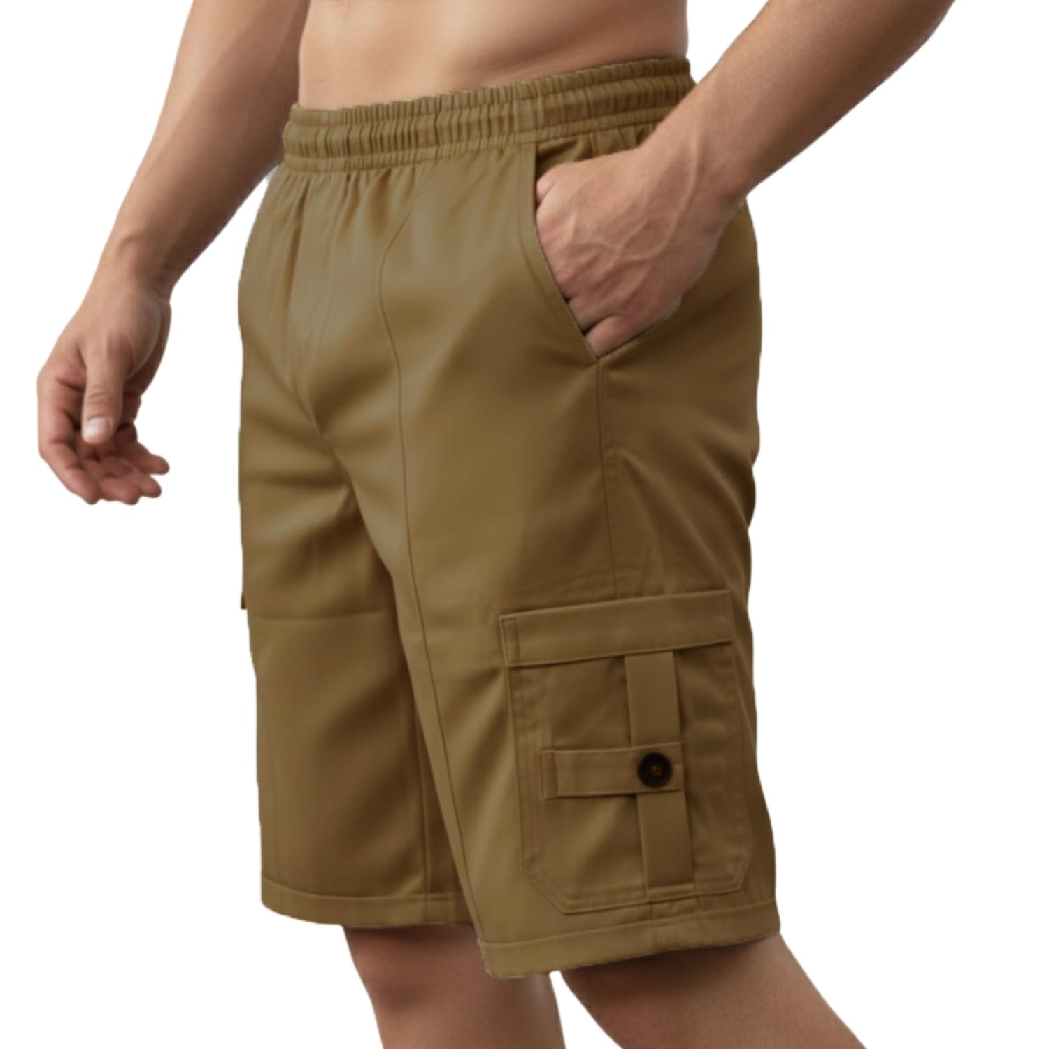 Men’s Half Cargo Shorts Featuring a Slim Yet Relaxed fit, Designed for Comfort. Stylish Casual Shorts with Functional Pockets, Perfect for Casual wear.