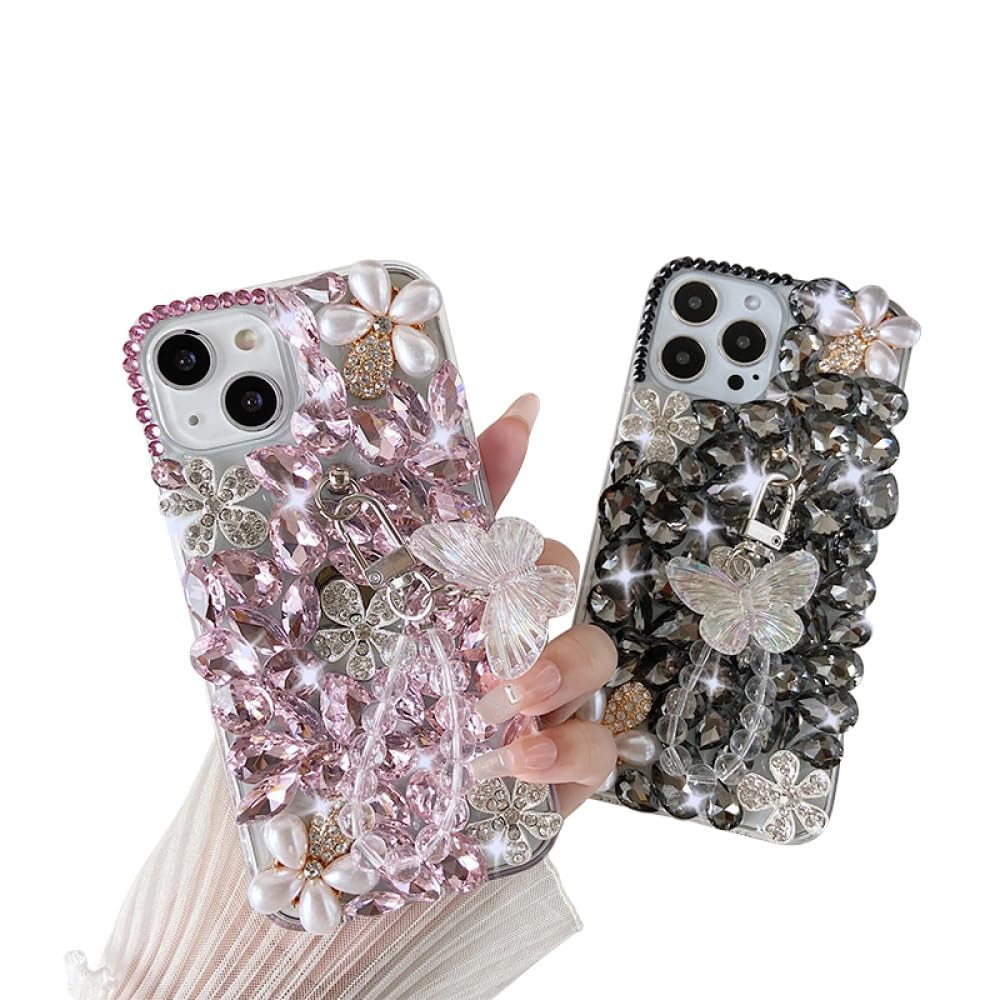 Girls Shining Bling Phone Funda de Lujo para teléfono móvil con Diamantes para Samsung A50 A70S A52 A71 A51 A72 A73 A53 A33, Negro, para Samsung A70S