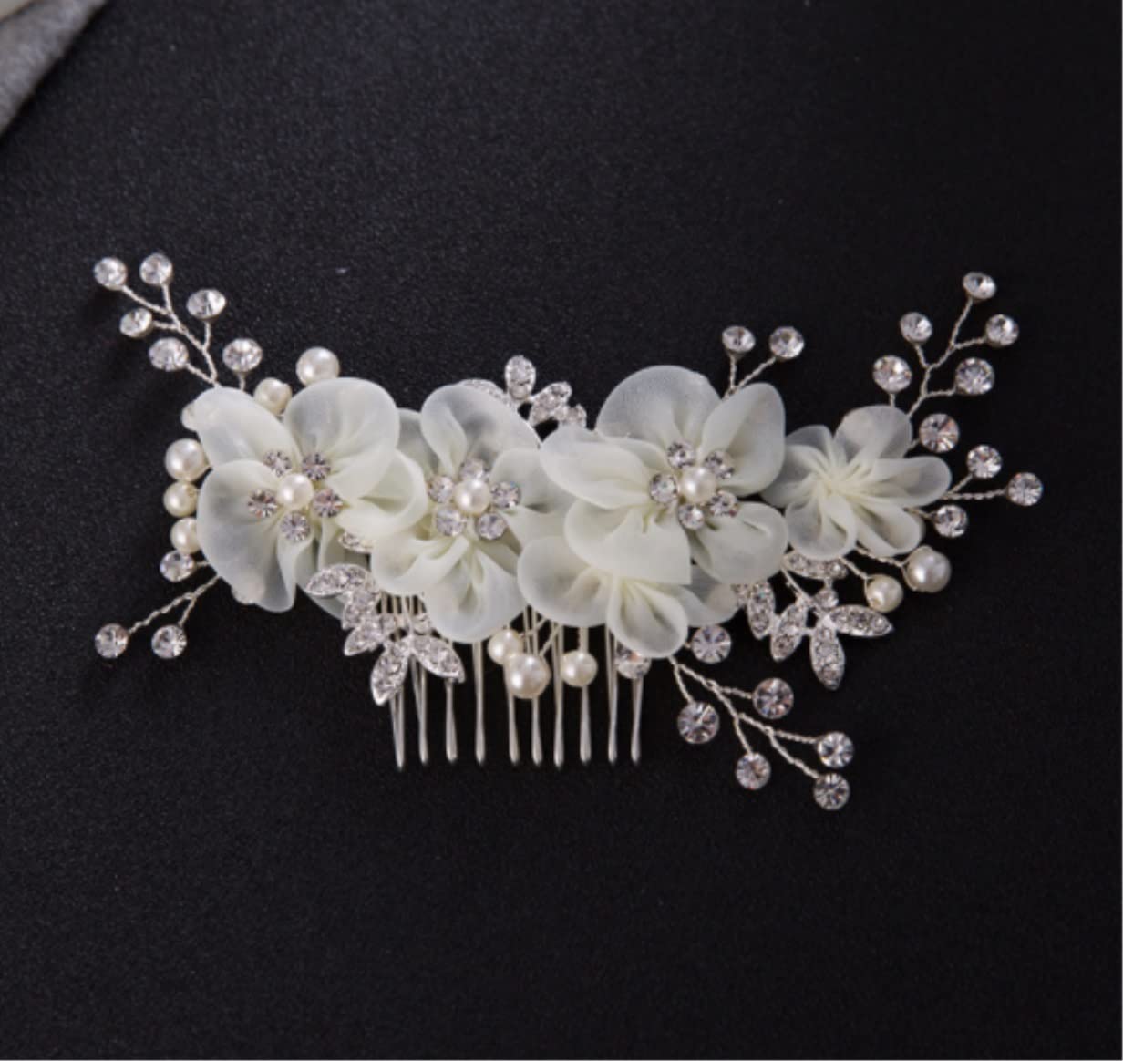 RUVOO Haarkamm Braut Haar Kamm Hochzeit Frauen Haarspange Kamm Perle Blume Haar Seitenkamm Dekorative Anmut Haarkämme Zubehör Haarkamm Clips Kamm Braut Haarschmuck