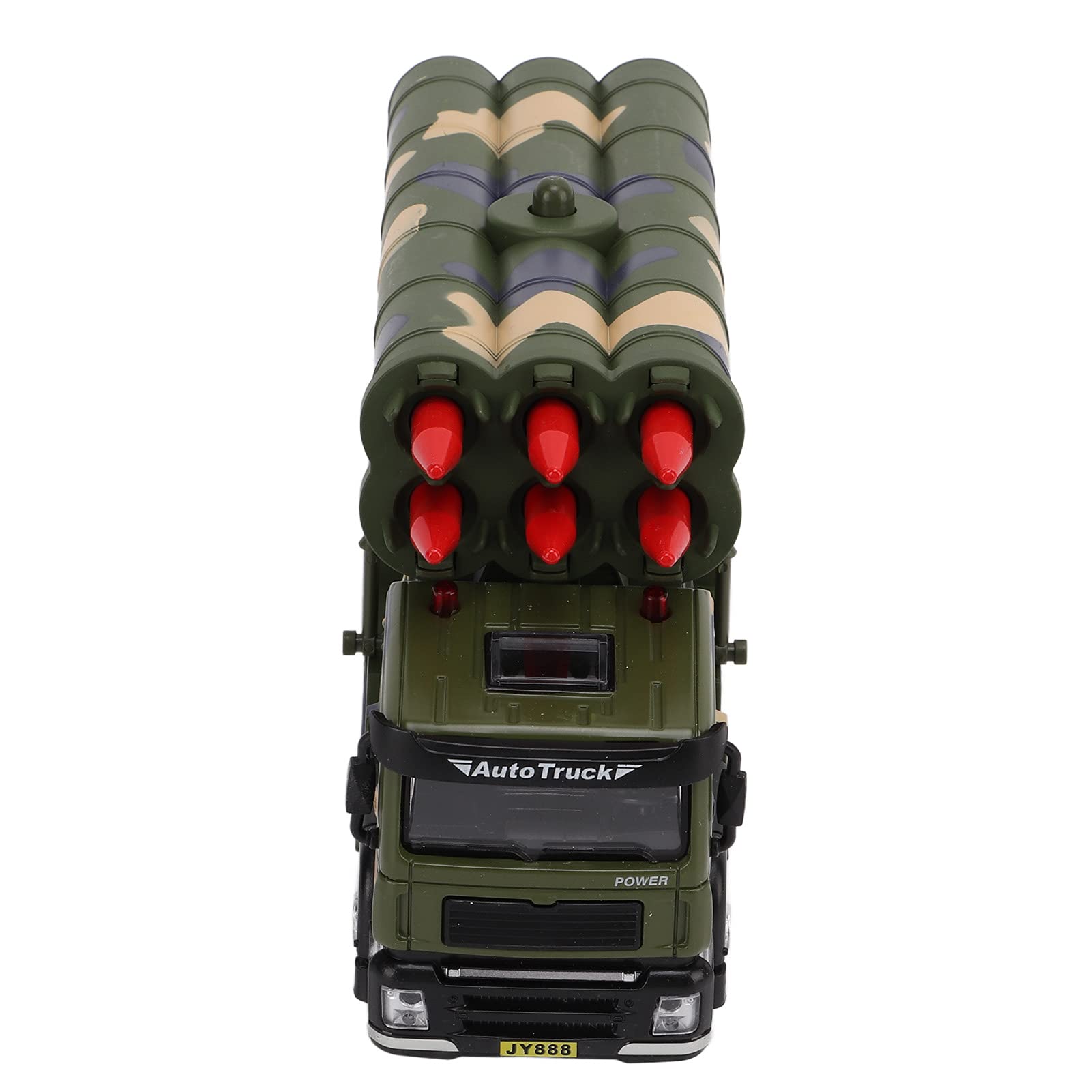 Dilwe Modello di Veicolo Militare a Razzo 1/50, Lancio di Razzi Sollevabile, Alluminio Premium + ABS, Auto Giocattolo a Razzo a Trazione Posteriore con Suono e LED, di Decorazione