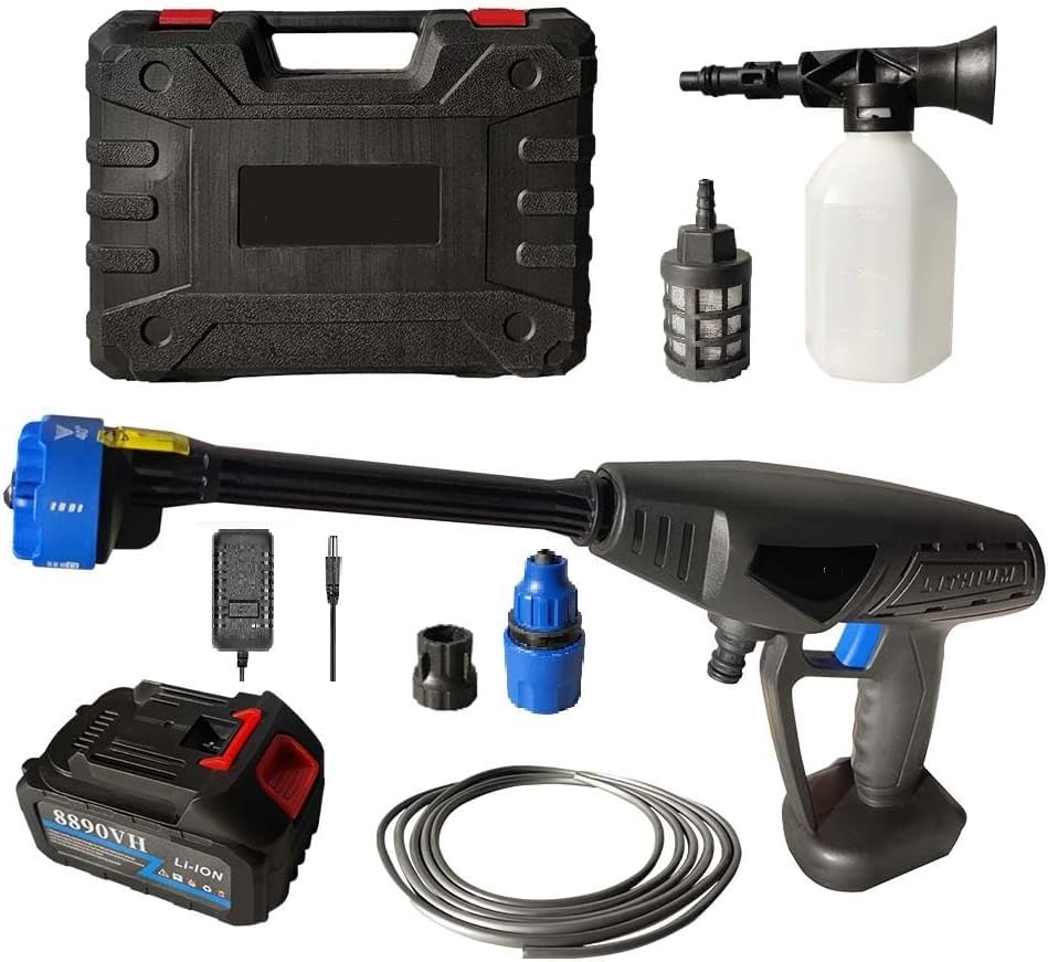 48V Cordless Portable Pressure Washer Cordless Power Washer Electric High Power Washer Rechargeable Battery Powered 6-in-1 Nozzle Handheld Cleaner Water Gun for Car Floor Cleaner-image-19