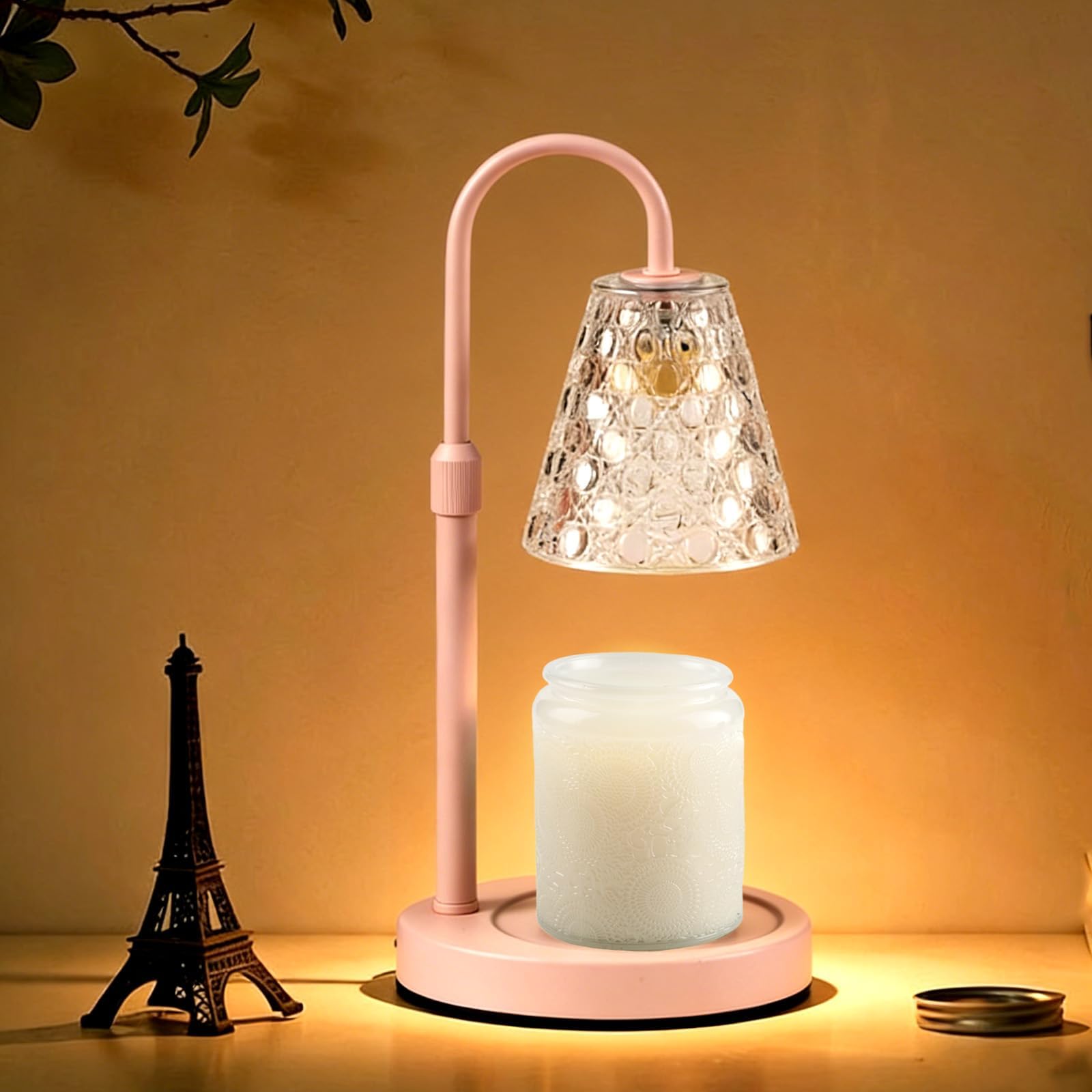 ACED Candle Warmer Lamp with Timer Dimmable, Birthday Gifts for Women Mom, House Warming Gifts New Home Decor, Wax Melt Warmer with 2 Bulbs, Pink โ image 1