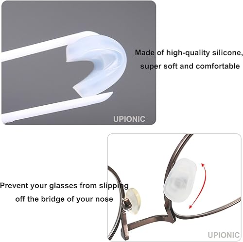 Miniatura 2 de UPIONIC Cubierta de almohadilla para la nariz para lentes, cómoda almohadilla antideslizante para la nariz, almohadilla para la nariz para gafas