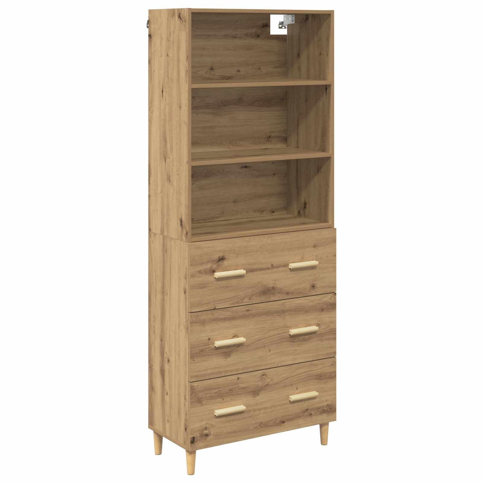 vidaXL Highboard Artisan Oak 69.5 x 32.5 x 180 cm Engineered Wood, Living Room Storage, Rectangular Highboard, Modern Furniture, Indoor Cabinet, Chic Organization Solution, Contemporary Design