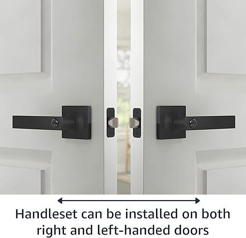 Miniatura 5 de Tienda Basics Palanca de puerta contemporánea Stamford - Entrada - Negro mate, paquete de 6 unidades 1 caja