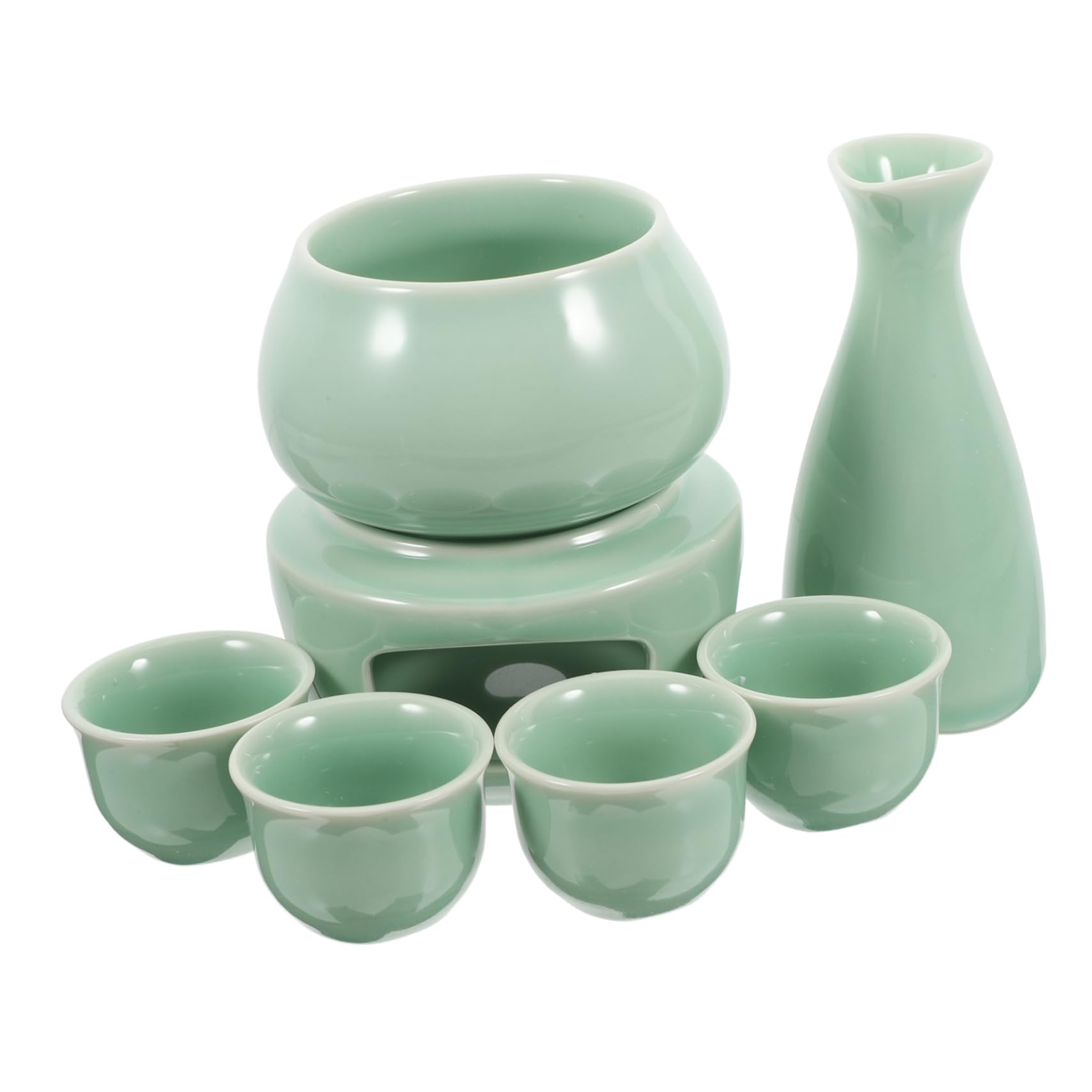 PRETYZOOM 1 Set Vintage Ceramic Liquor Warm Kettle with Warming Bowl Multi Purpose Sake Tea Heater for Various Occasions Easy to Clean for Pottery Lovers