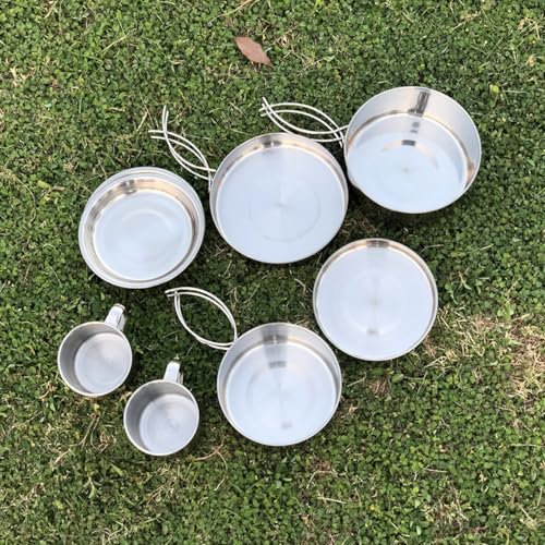 Popote de camping anti-encombrement en acier inoxydable durable