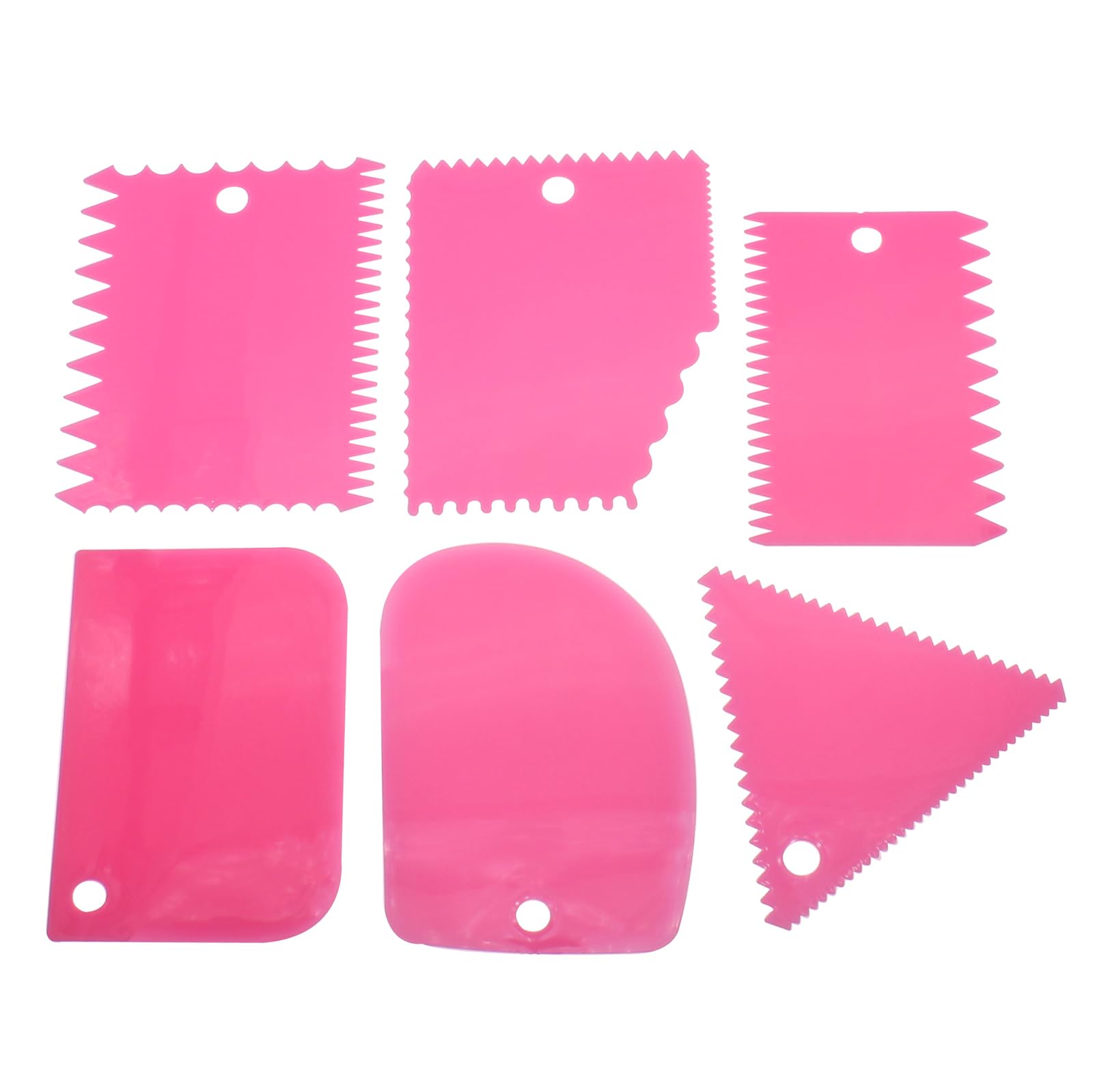 FDXGYH Clay Scraper Set 6pcs Pottery Clay Sculpture Knife Plastic Scraping Handle Carved Industrial DIY Clay Texture Scraper Tool (Pink)