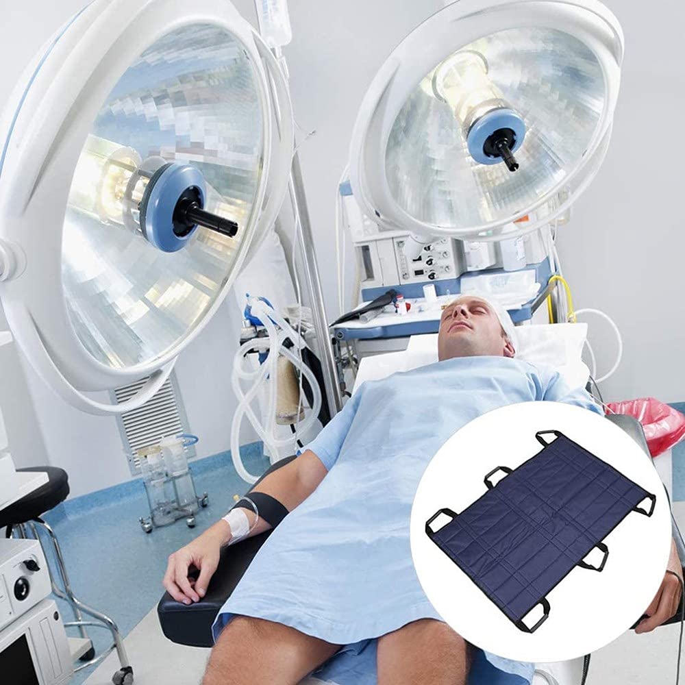 Sábanas Deslizantes Planas Reutilizables Sábanas Deslizantes con Asas para Traslados de Pacientes Giro Reposicionamiento En La Cama Cuidado en El Hogar, Azul