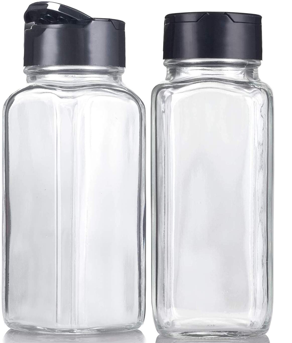 TSEB ENTERPRISE Clear&Transparent Glass Material Salt&Pepper Shaker Spice Holder Condiment Set Holder Dispensers with Black Sifter Two Sided Sifter Cap(shaker holes/pour open)for Home&Kitchen (2 JAR) (B0C5SW12L9) Amazon Price History, Amazon Price Tracker