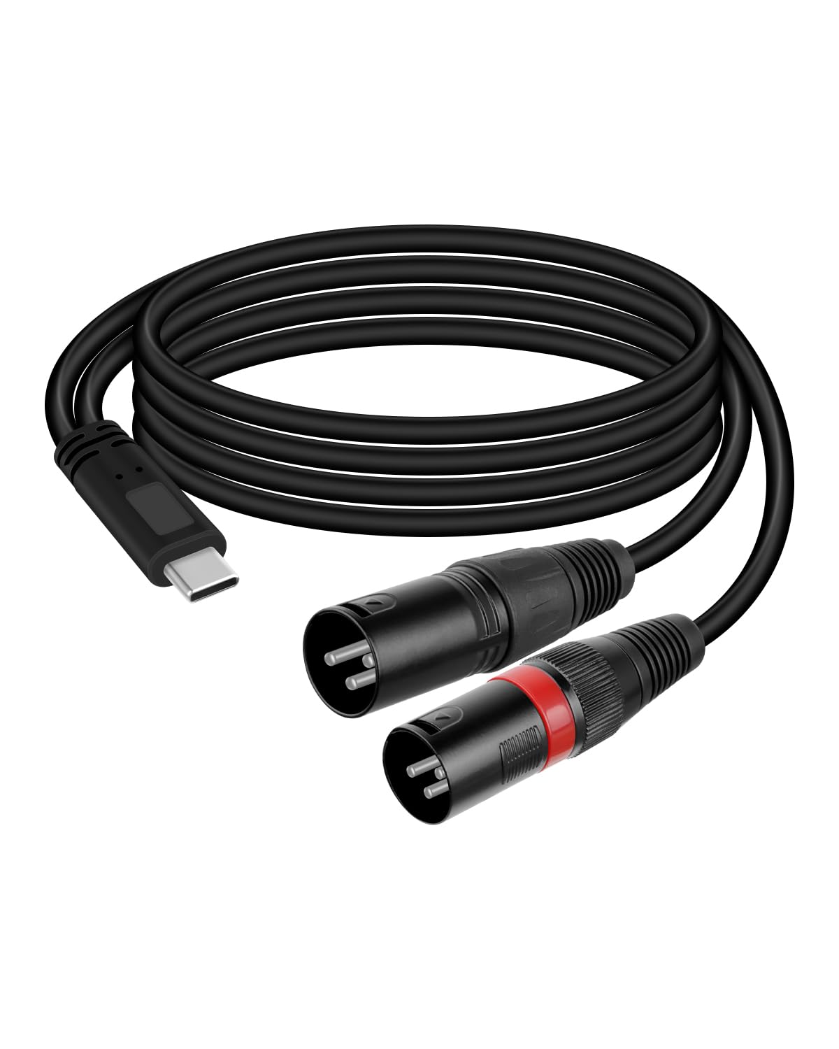 GELRHONR Câble audio mâle USB C vers Dual XLR, câble d'alimentation stéréo de type C à 2 XLR de 3,3 pieds pour amplificateur de puissance, haut-parleur, mélangeur audio et plus