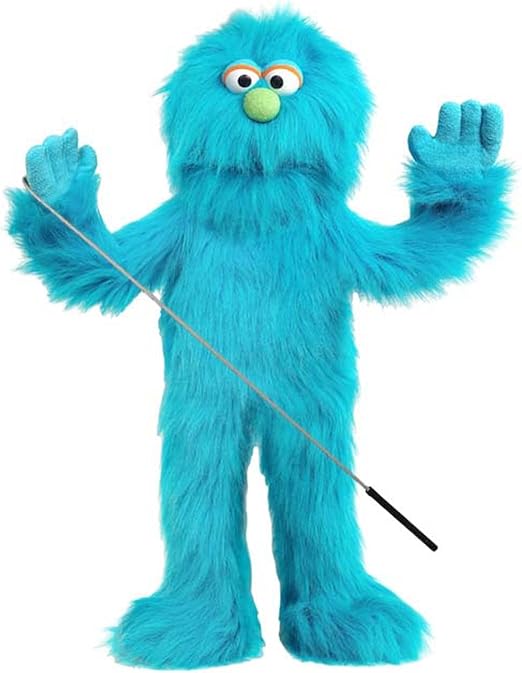 30" Blue Monster Puppet, Full Body Ventriloquist Style Puppet