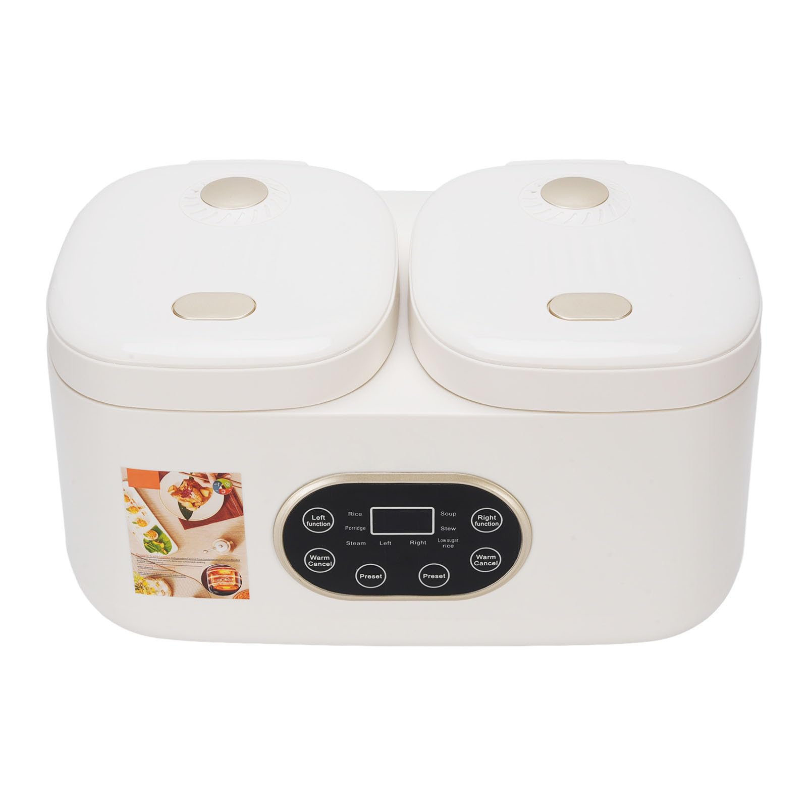 Doppelter Slow Cooker, Timer -Funktion, 2 -up -Deckel, Multifunktionaler Kochtopf, Buffetserver, Dual für die Sammelparty -Sammlung (EU-Stecker 220V)