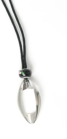 [EK intl.] Eyeglasses Holder Necklace Strap - for Women Metal Silver Classical Ellipse design - Hold Sunglasses around neck - Prevent losing your glasses