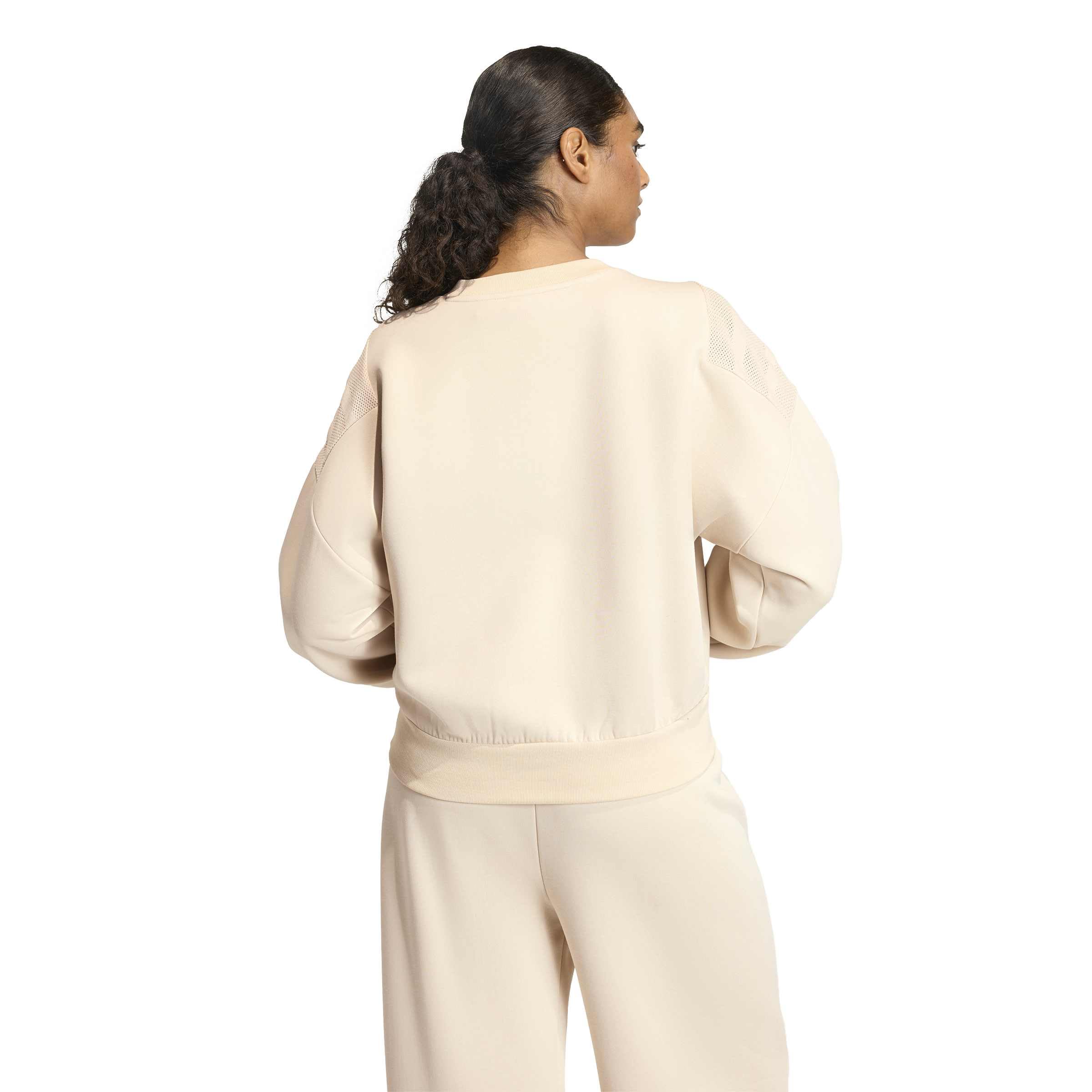 adidas dames FUTURE ICONS THREE STRIPES V NECK SWEATSHIRT, Crystal Linen, S
