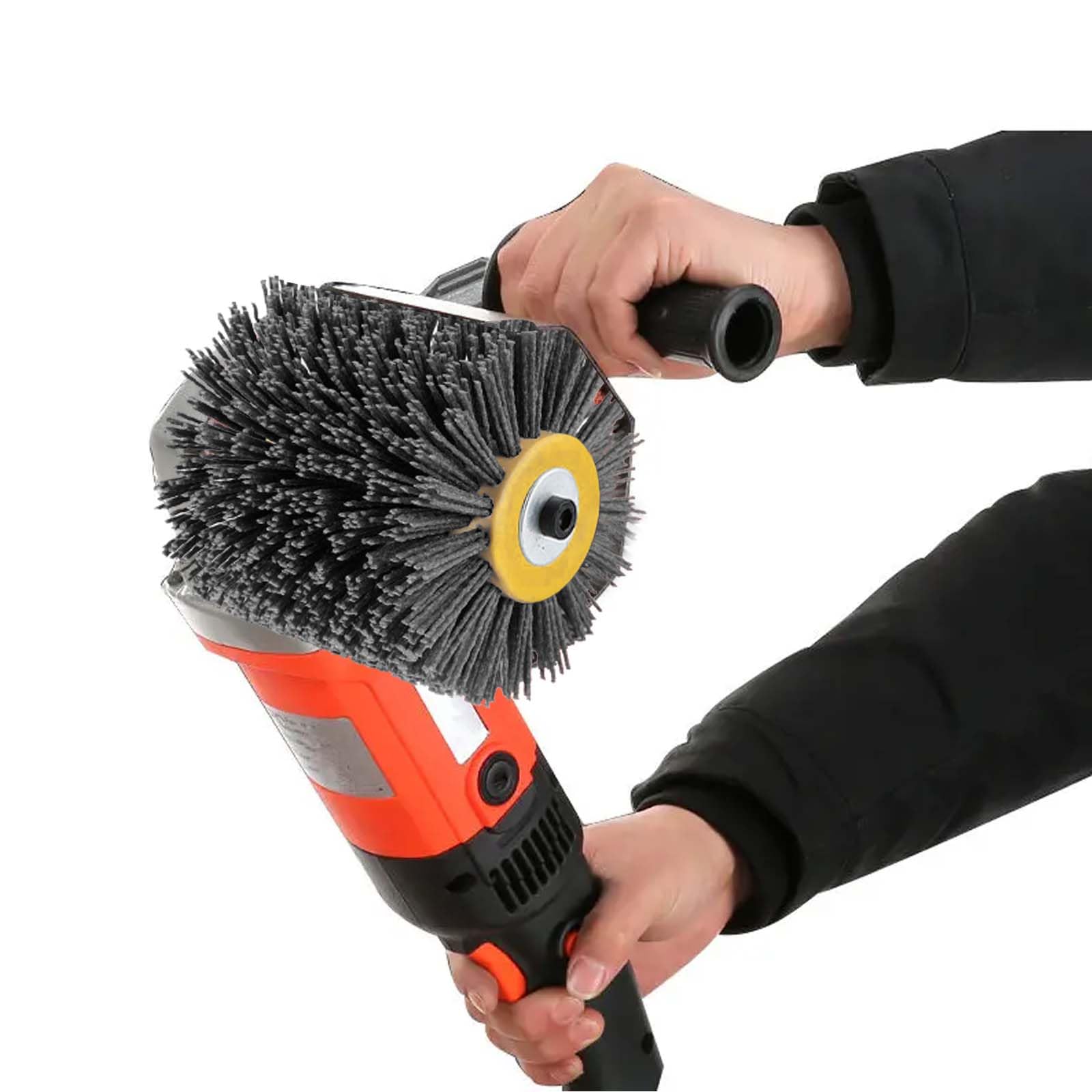 Brosse abrasives : grain 80, largeur 100-120 mm | convient pour rouleau abrasif, brosse en nylon pour machine à satin, noir, roue de tréfilage