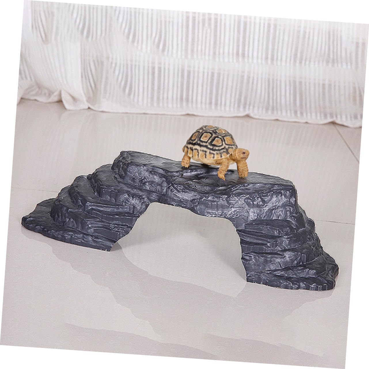 Imitierte Steinschildkröte Sonnenplattform Pp Kletterrampe Reptilienversteck Aquarium Dekoration für Schildkröten Leopardgeckos Bartagamen