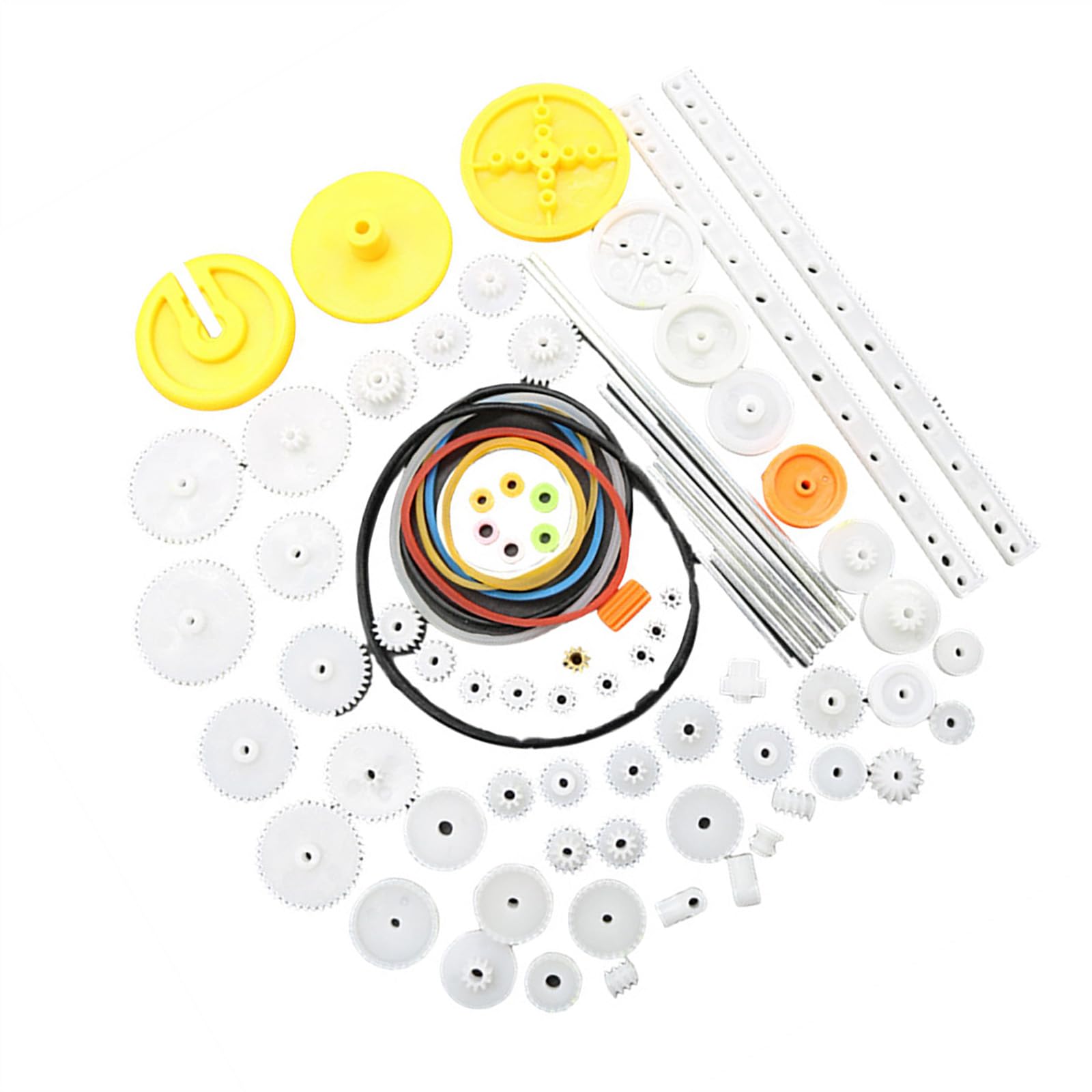 82Pcs Gear Kits Motor Gears Accessories Single Reduction Worm Gear Set For Toy Motor Car Robot With Wheel