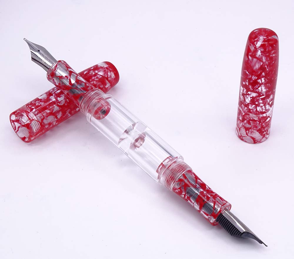 Amazon | PENBBS 469-99 ダブルペン先 万年筆 細字 中字 赤 アクリル