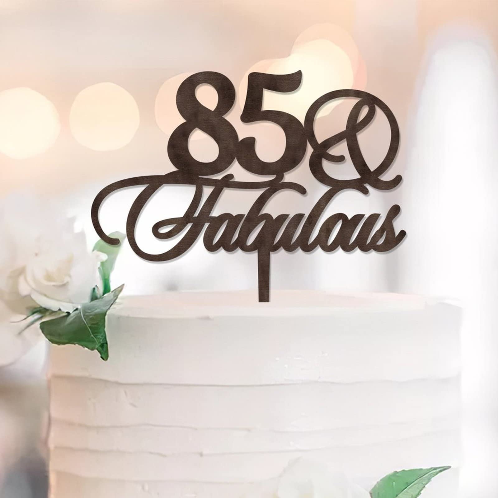 Fournitures De Fête D'anniversaire 85 Ans - Décorations De Gâteau D'anniversaire 85 Ans Et Fabuleux - Personnalisables - Pour Homme Et Femme - Bois