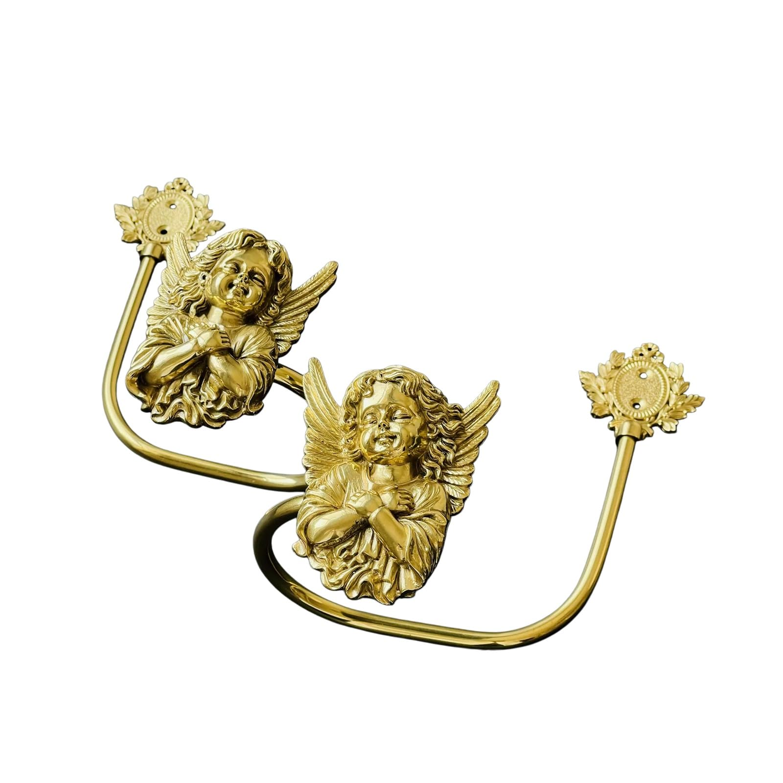 Curtain Holdbacks U Shaped Curtain Pull Backs Brass Decorative Curtain Hooks for Drapes Wall Mounted Curtain Tie Holders Come with Screws