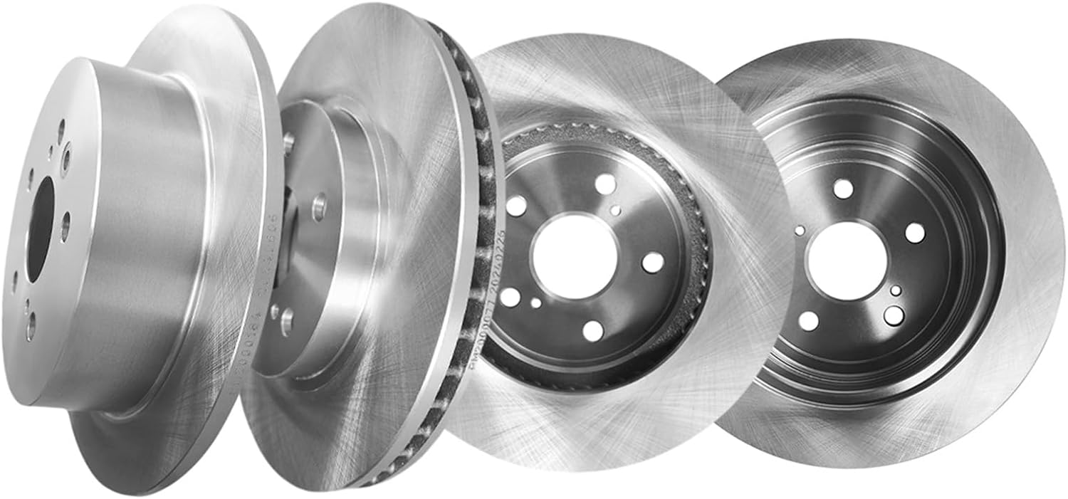 PM Auto Set of 4 Front 296mm-Rear 290mm Brake Disc Rotors Replacement For 2004-2010 Toyota Sienna