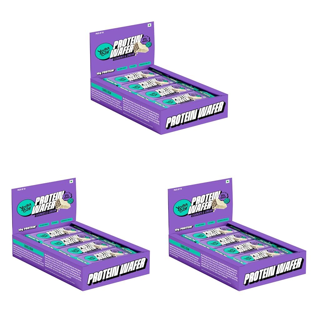 Yogabar 10g Protein Wafer Bars | Cookies & Cream Flavor | 0% Maida | Made with Millets | Crunchy High Protein Bars | 40g Each | Pack of 30-image-8