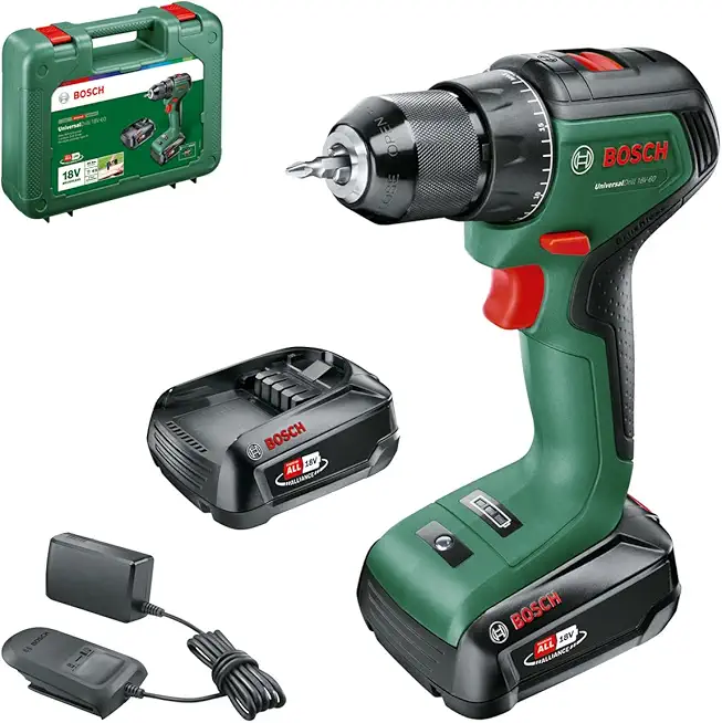 Bosch Akkuschrauber UniversalDrill 18V-60 (2 Akku, 18 Volt System, im Koffer)