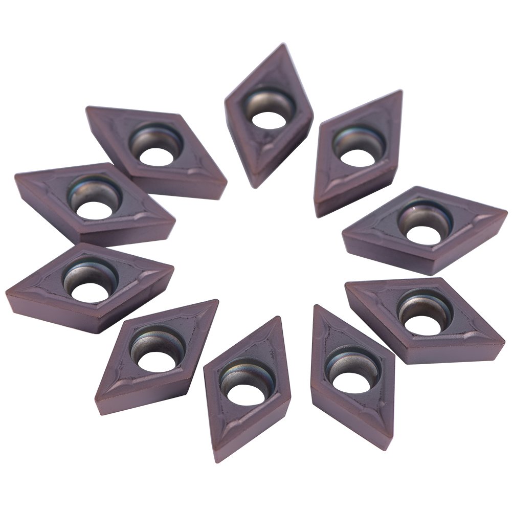 10 piezas Fresas CNC cuchilla de carburo, DCMT11T304 VP15TF Insertos de carburo roscado externo con estuche para Metal