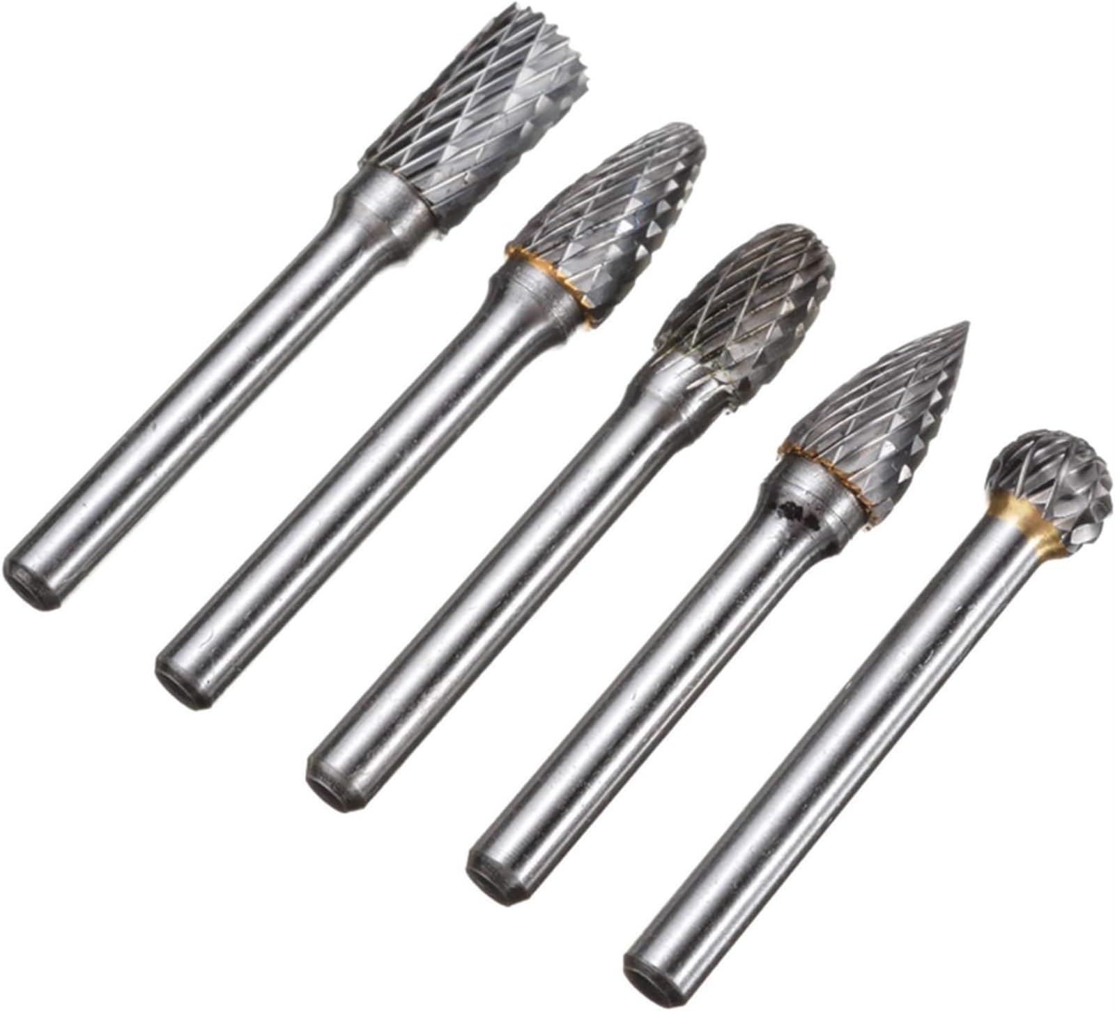 Pilnik metalowy, zestaw pilników igłowych, 5 szt. Końcówka szlifierska z węglików spiekanych o średnicy 6 mm Pilnik obrotowy, używany do gratowania i polerowania metalu, używany do elektropneumatyczne